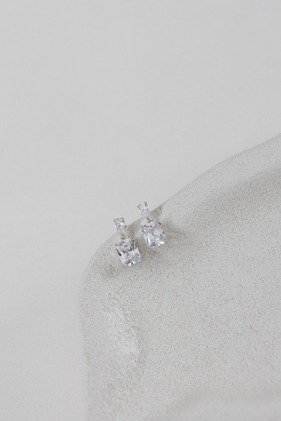 Buy Ellie - Simple Classic Crystal Drop Bridal Earrings online | The White Collection Australia