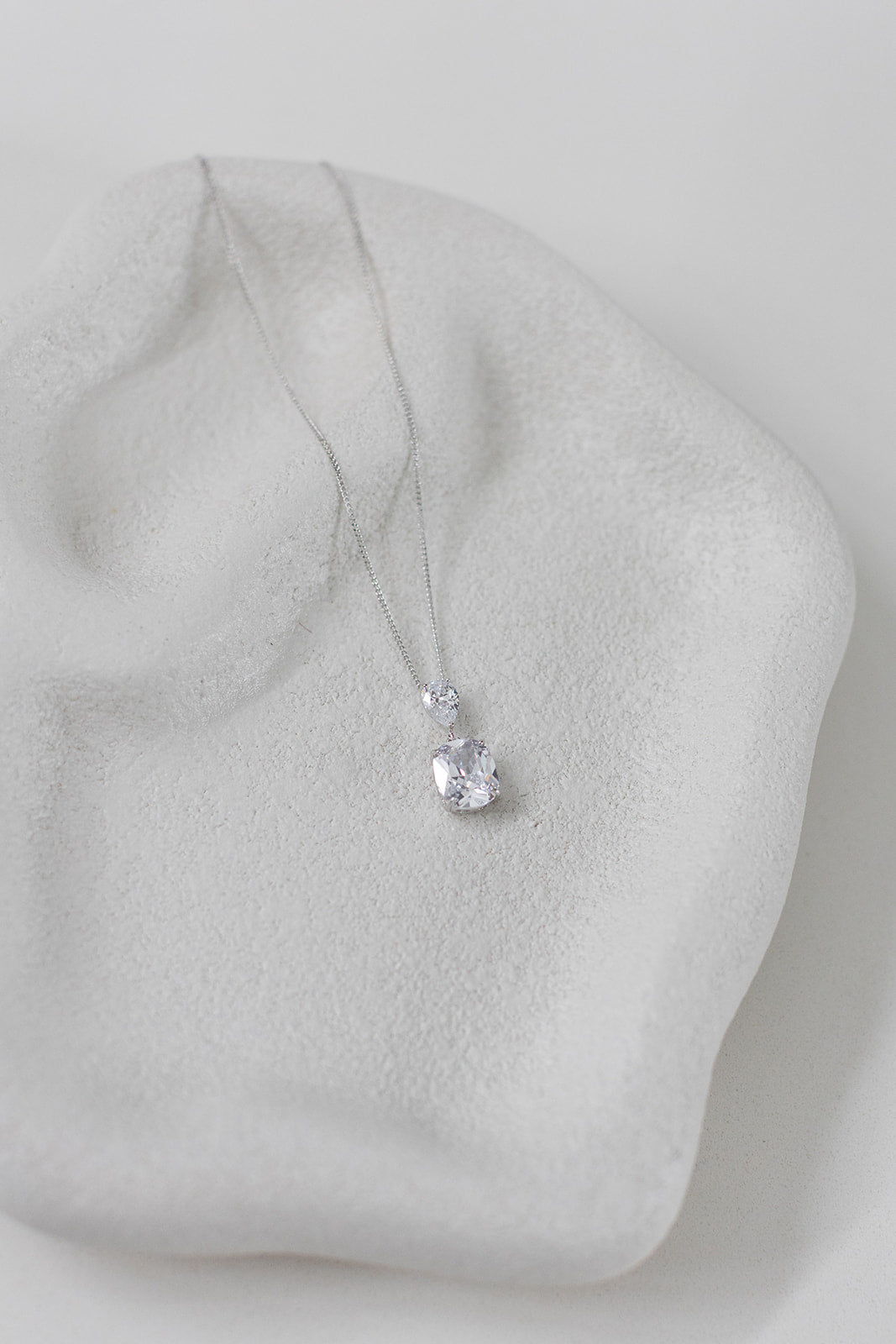 Buy Belle Necklace - Crystal Bridal Drop Necklace online | The White Collection Australia