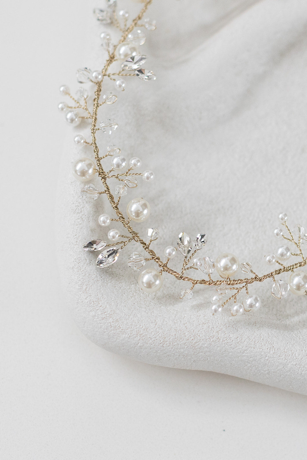 Buy Cleo Pearl & Crystal Bridal Hair Vine online | The White Collection Australia