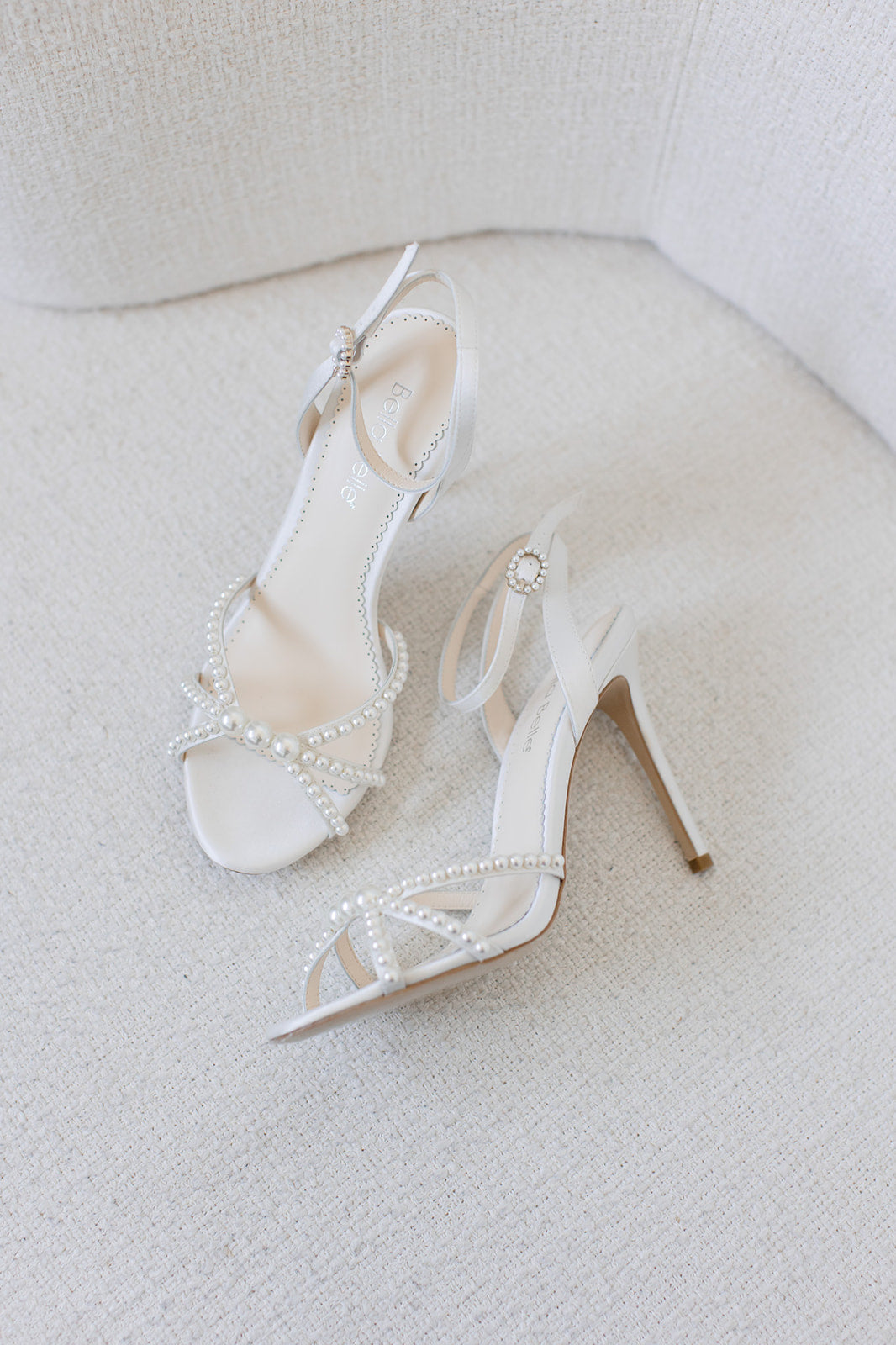 Buy Luciana - Ivory Open Toe Ankle Strap Pearl Wedding Heels online | The White Collection Australia