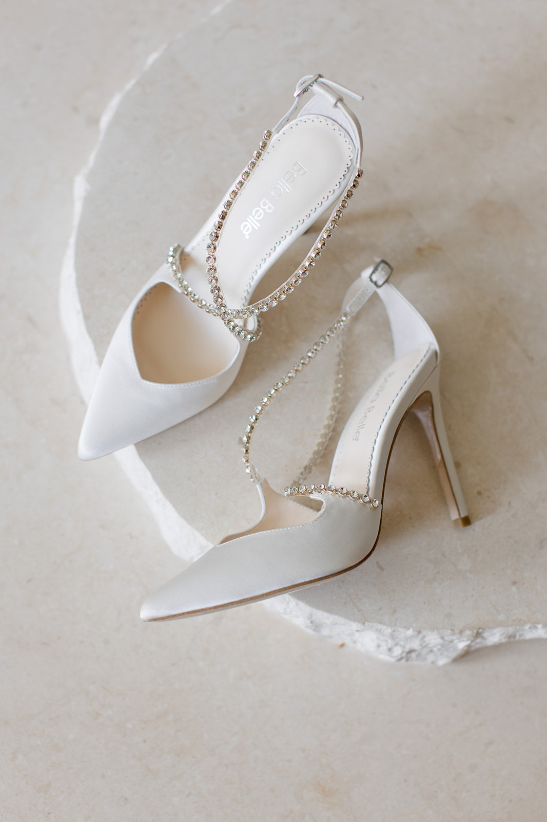 Buy Madison - Ivory Criss Cross Crystal Strap Heels online | The White Collection Australia