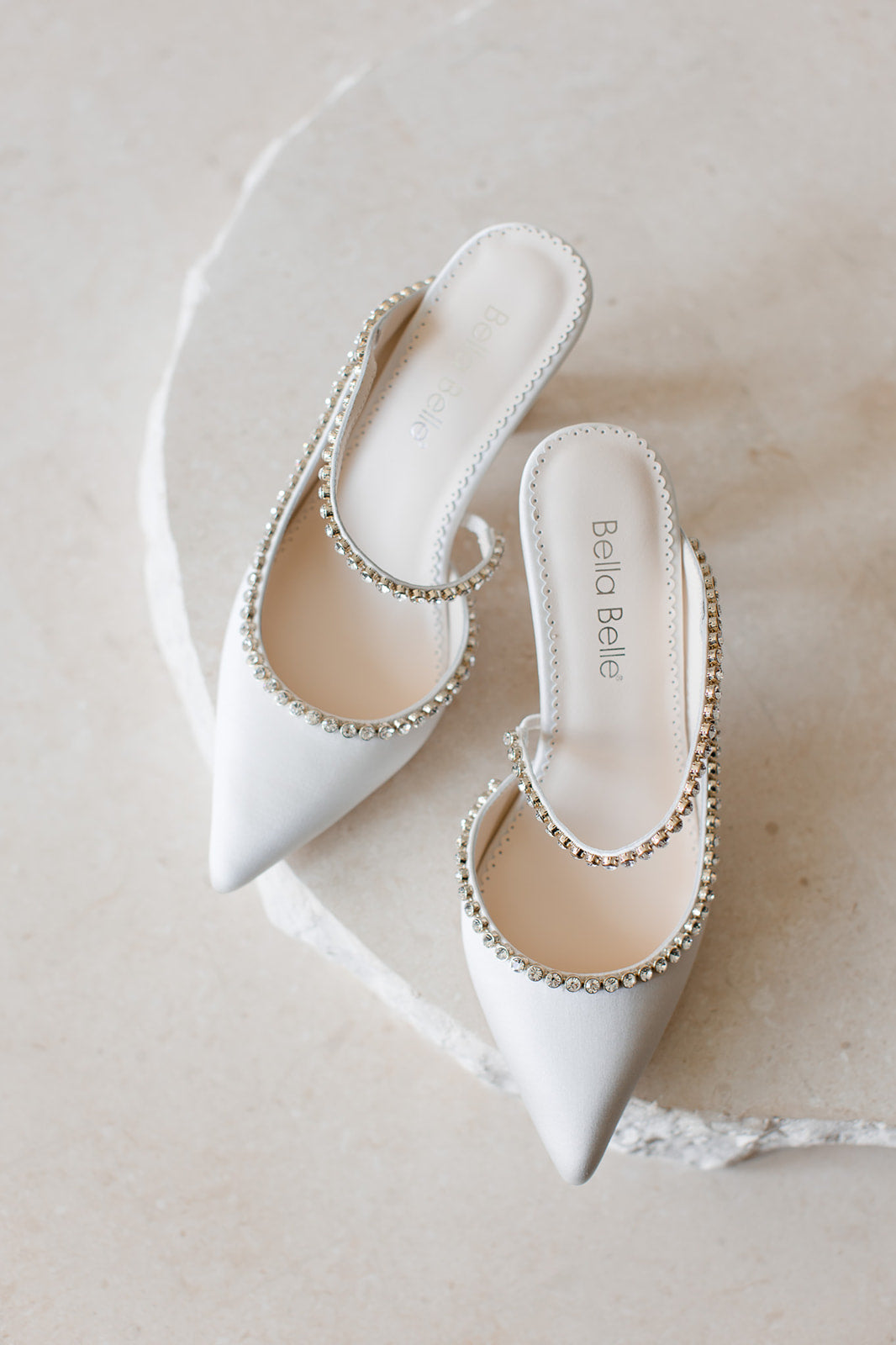 Buy Hadley - Ivory Bridal Mules with Crystal Strap online | The White Collection Australia