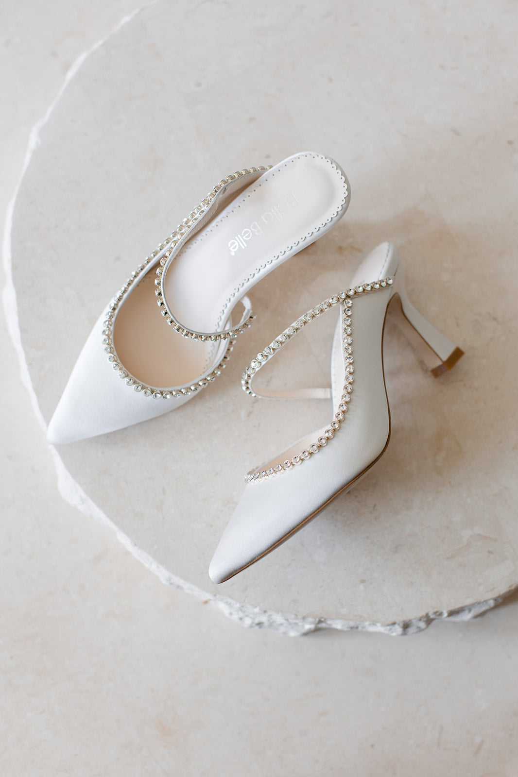 Buy Hadley - Ivory Bridal Mules with Crystal Strap online | The White Collection Australia