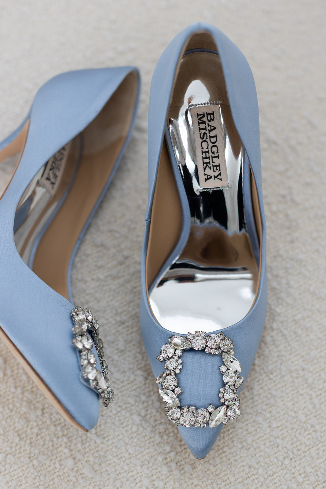 Buy Cher - Crystal Buckle High Heel Stiletto Pump - Azure Blue online | The White Collection Australia