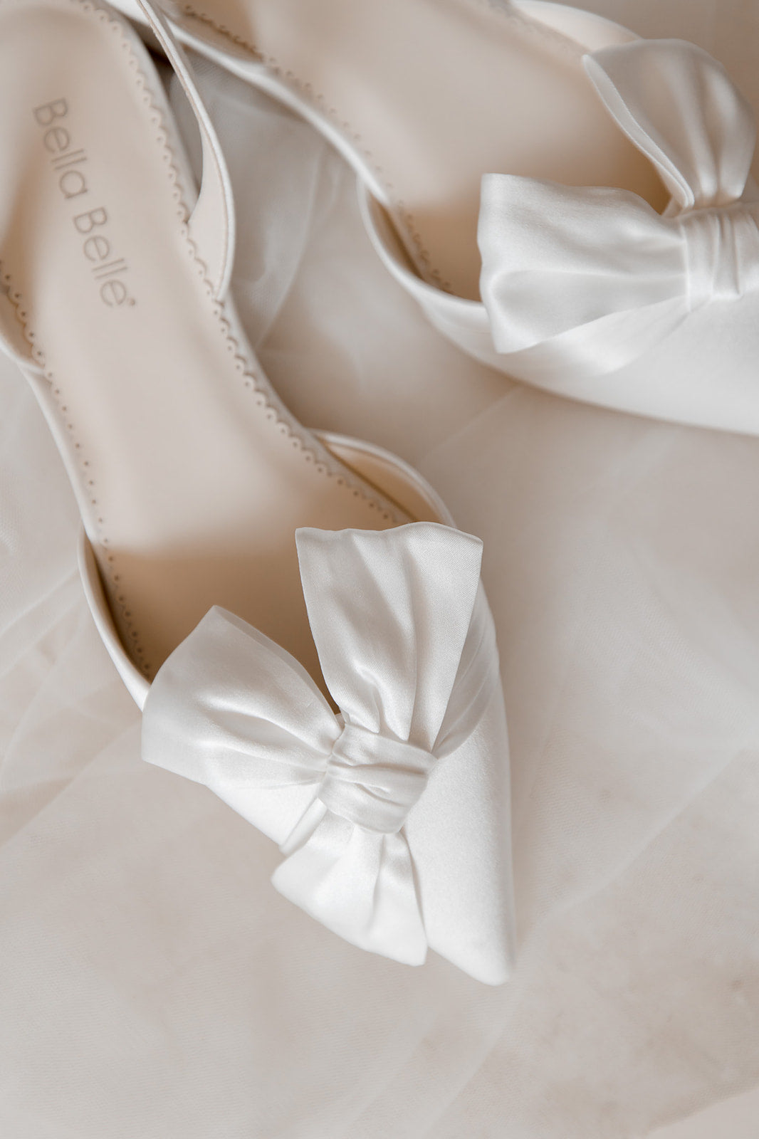 Buy Reilly - Ivory Slingback D'Orsay Bridal Flats with Bow online | The White Collection Australia