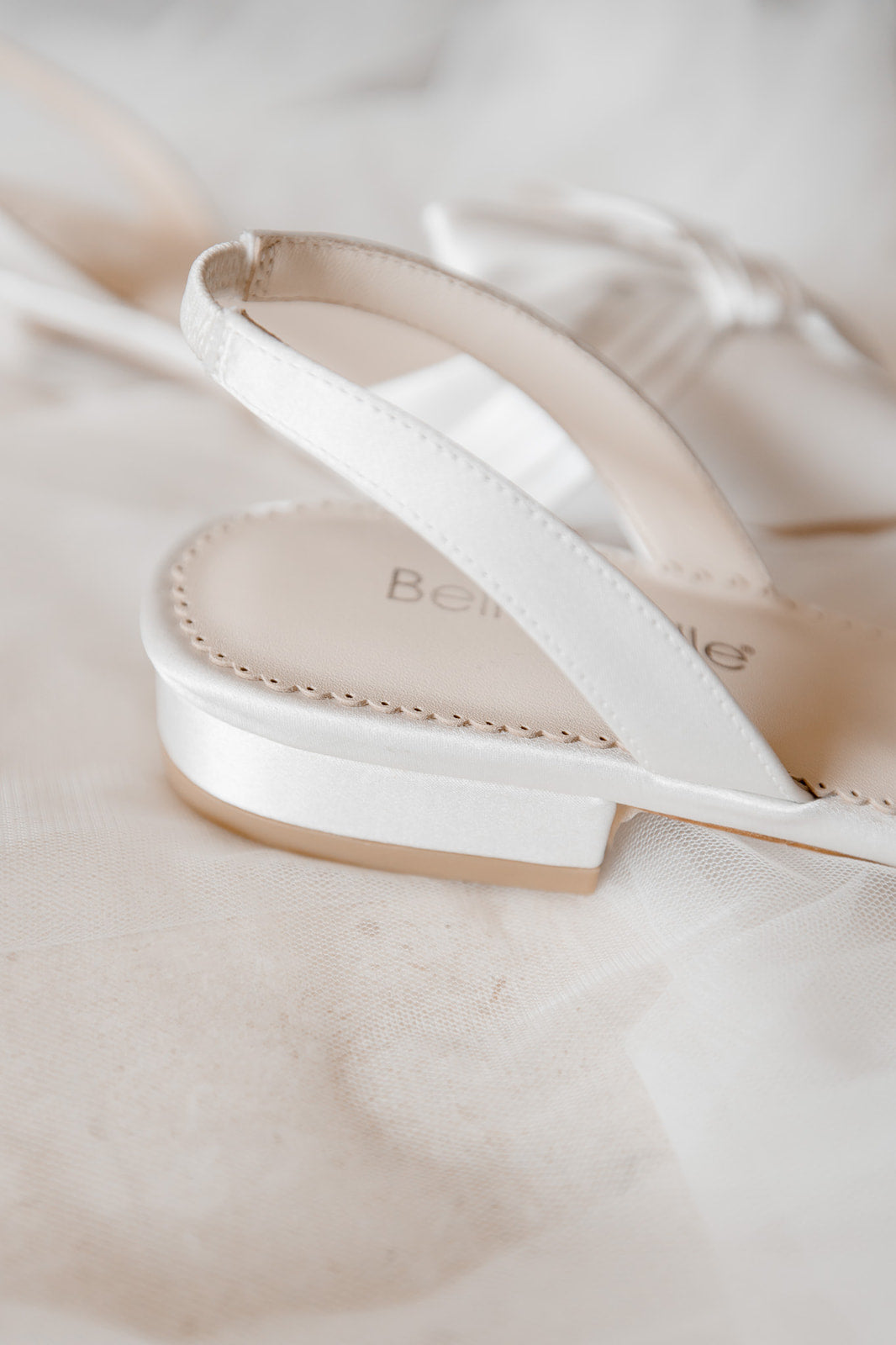 Buy Reilly - Ivory Slingback D'Orsay Bridal Flats with Bow online | The White Collection Australia