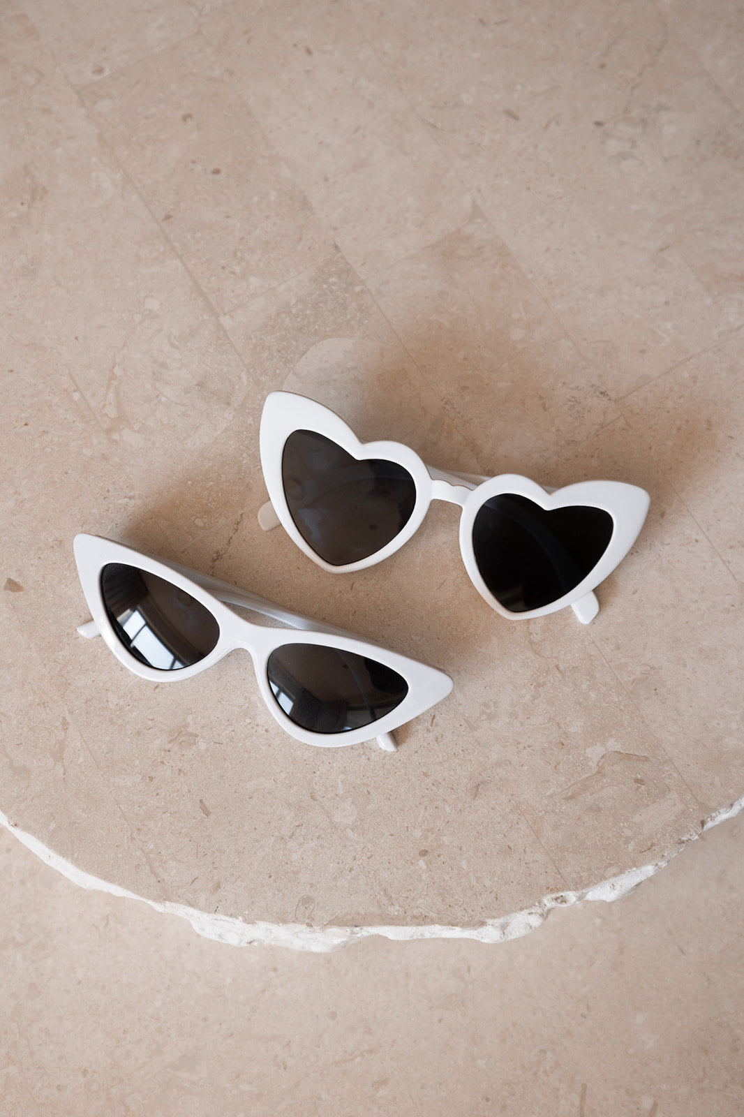 Stella - White Love Heart Sunglasses