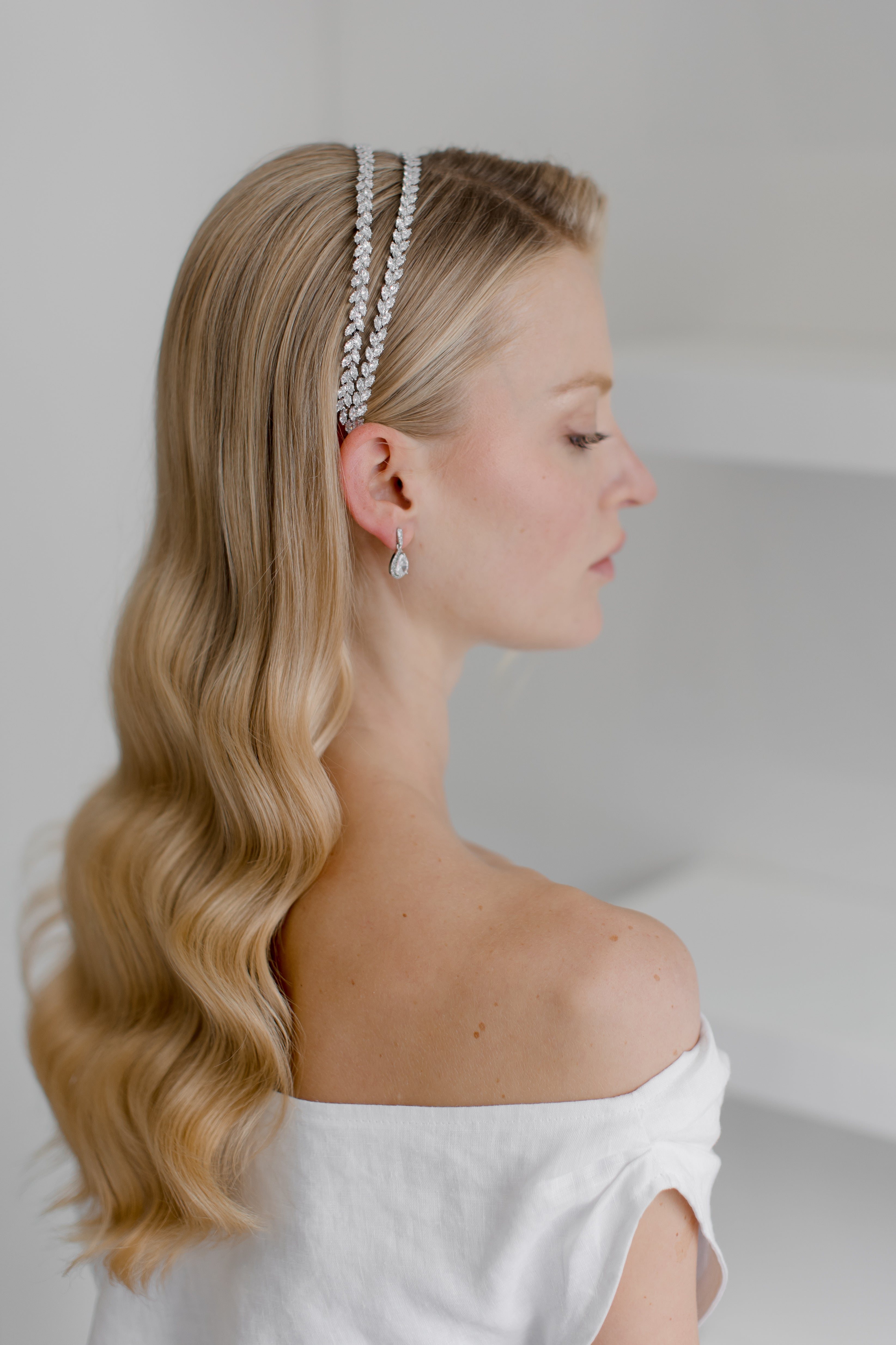 Buy Bella - Double Row Marquise Crystal Bridal Headband online | The White Collection Australia