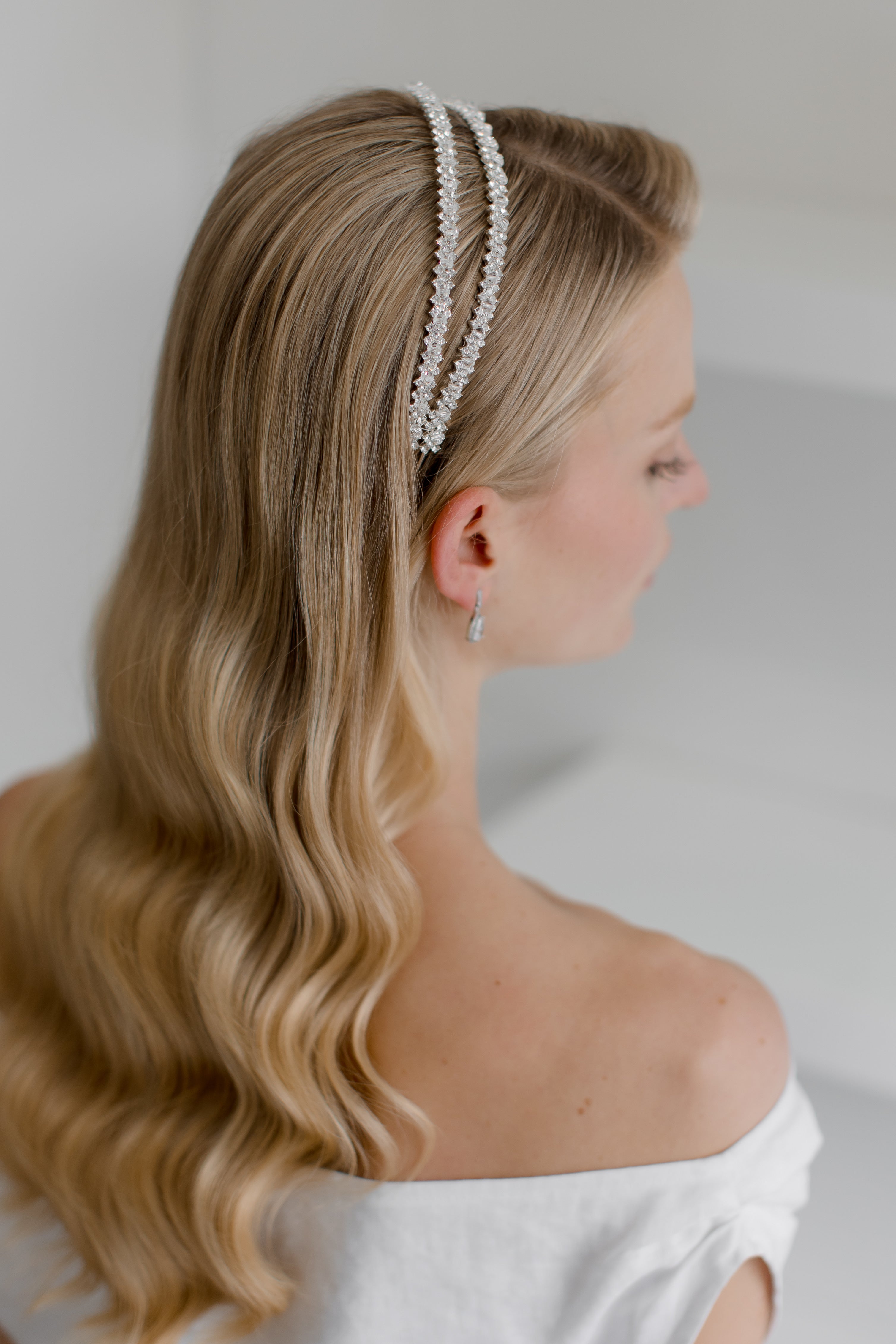 Buy Lauren Crystal - Crystal Bridal Double Headband online | The White Collection Australia