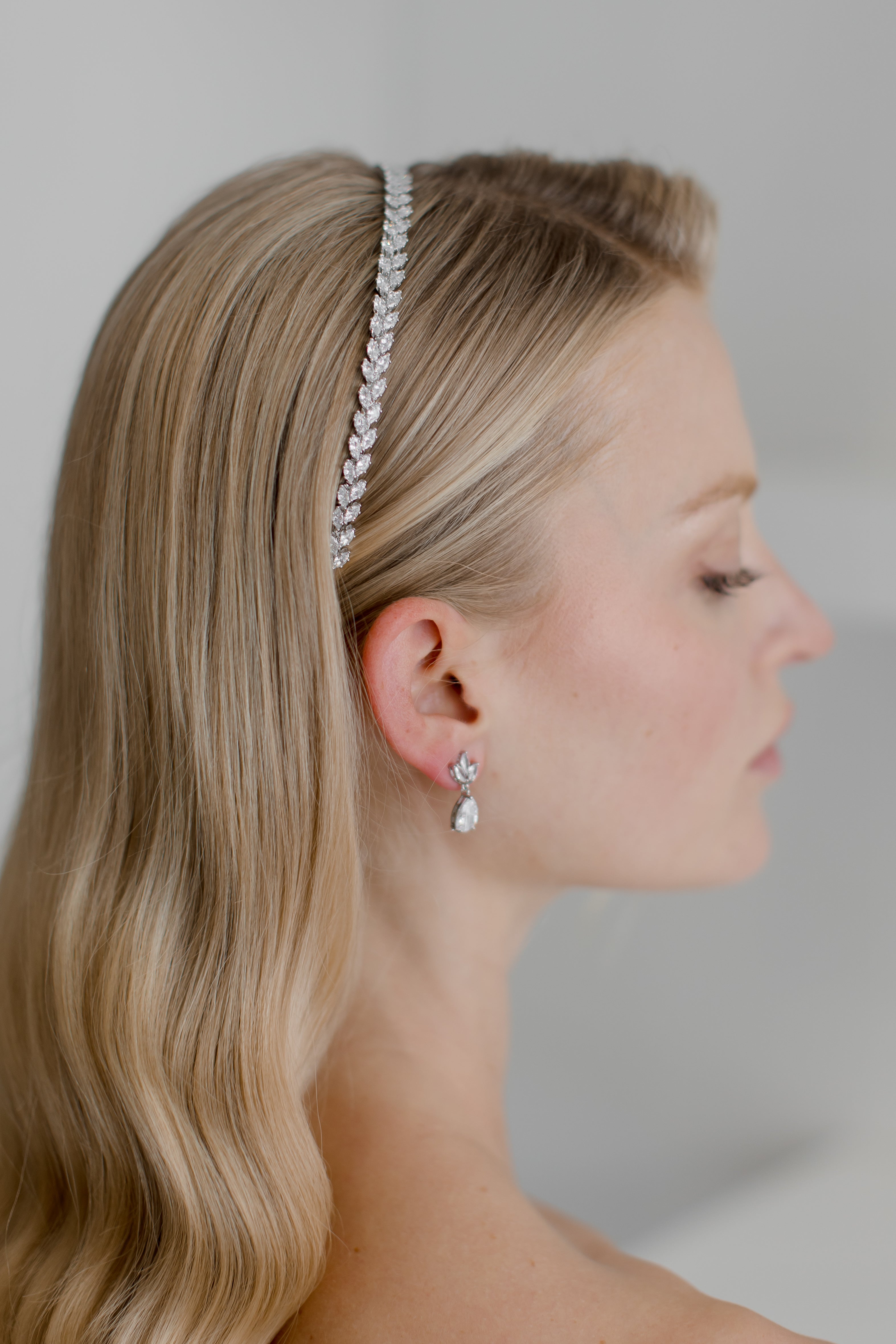 Buy Bella Single - Single Row Marquise Crystal Bridal Headband online | The White Collection Australia