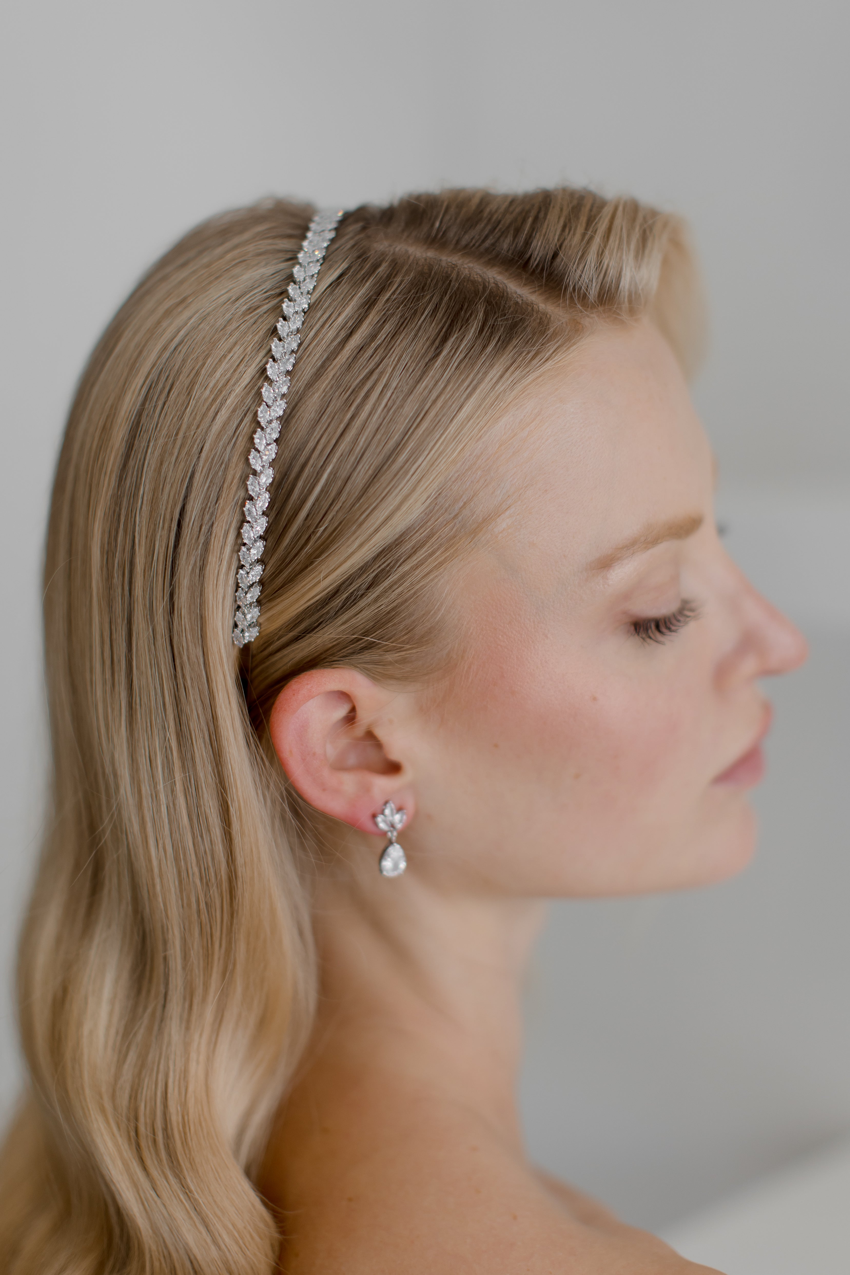 Buy Bella Single - Single Row Marquise Crystal Bridal Headband online | The White Collection Australia