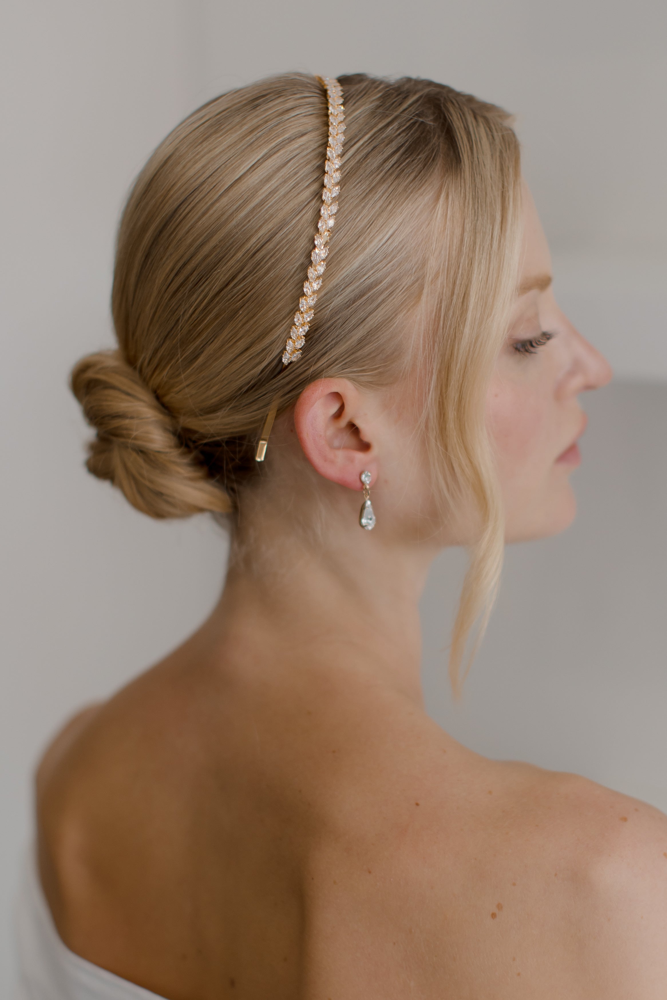 Buy Bella Single - Single Row Marquise Crystal Bridal Headband online | The White Collection Australia