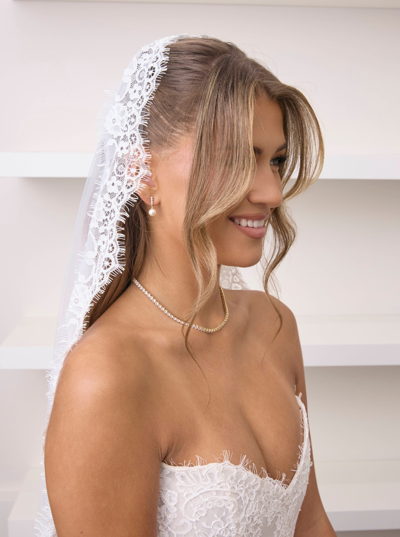 Buy Cynthia - Simple Classic Pearl Drop Bridal Earrings online | The White Collection Australia