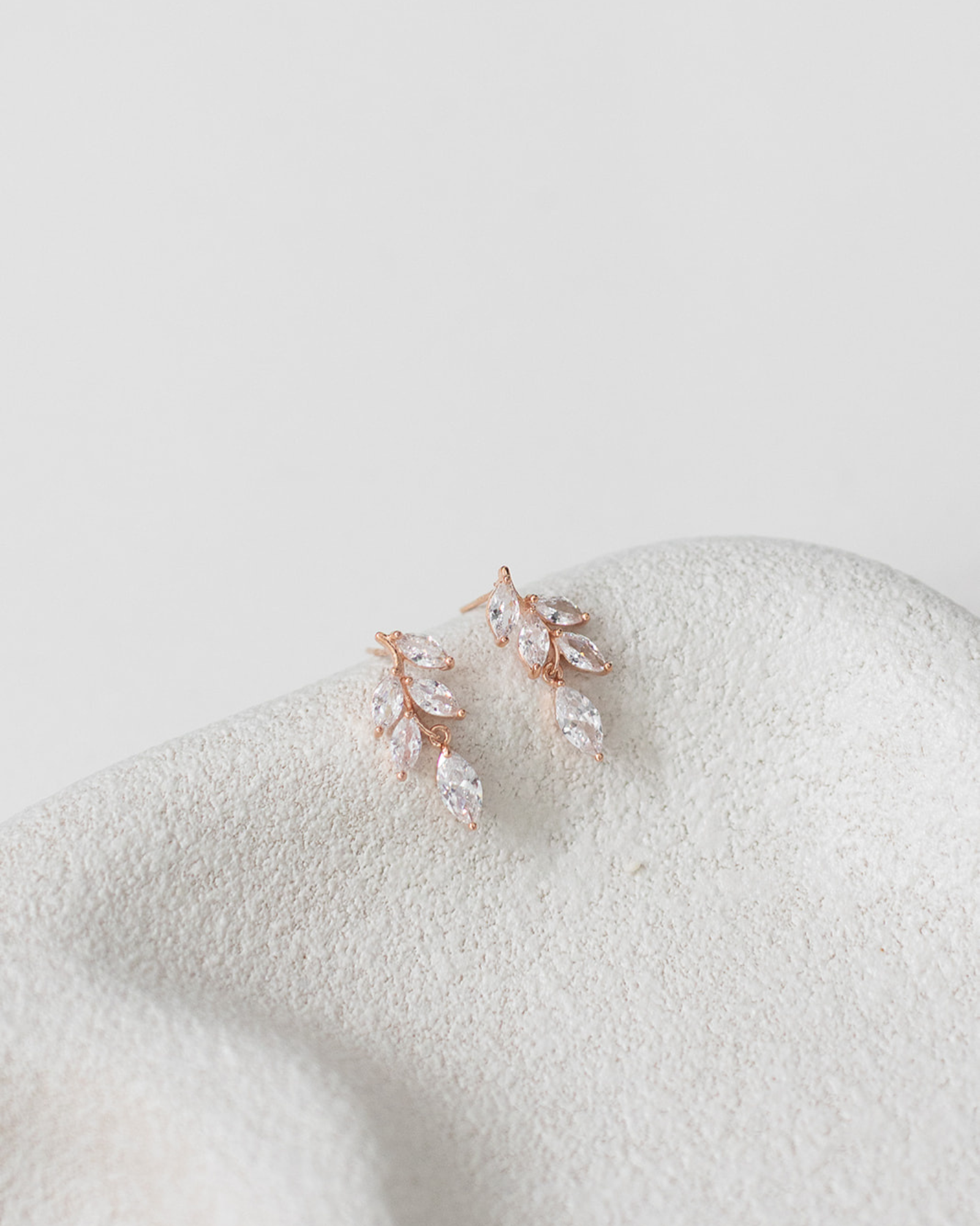 Buy Eve - Crystal Dainty Leaf Drop Bridal Earrings online | The White Collection Australia