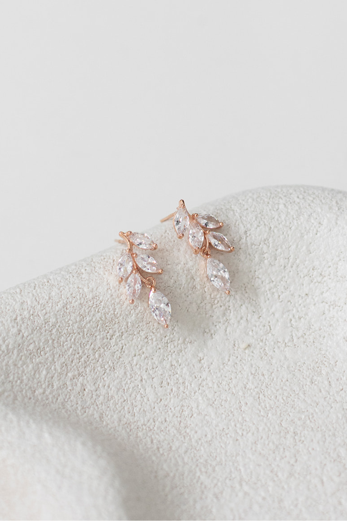 Buy Eve - Crystal Dainty Leaf Drop Bridal Earrings online | The White Collection Australia
