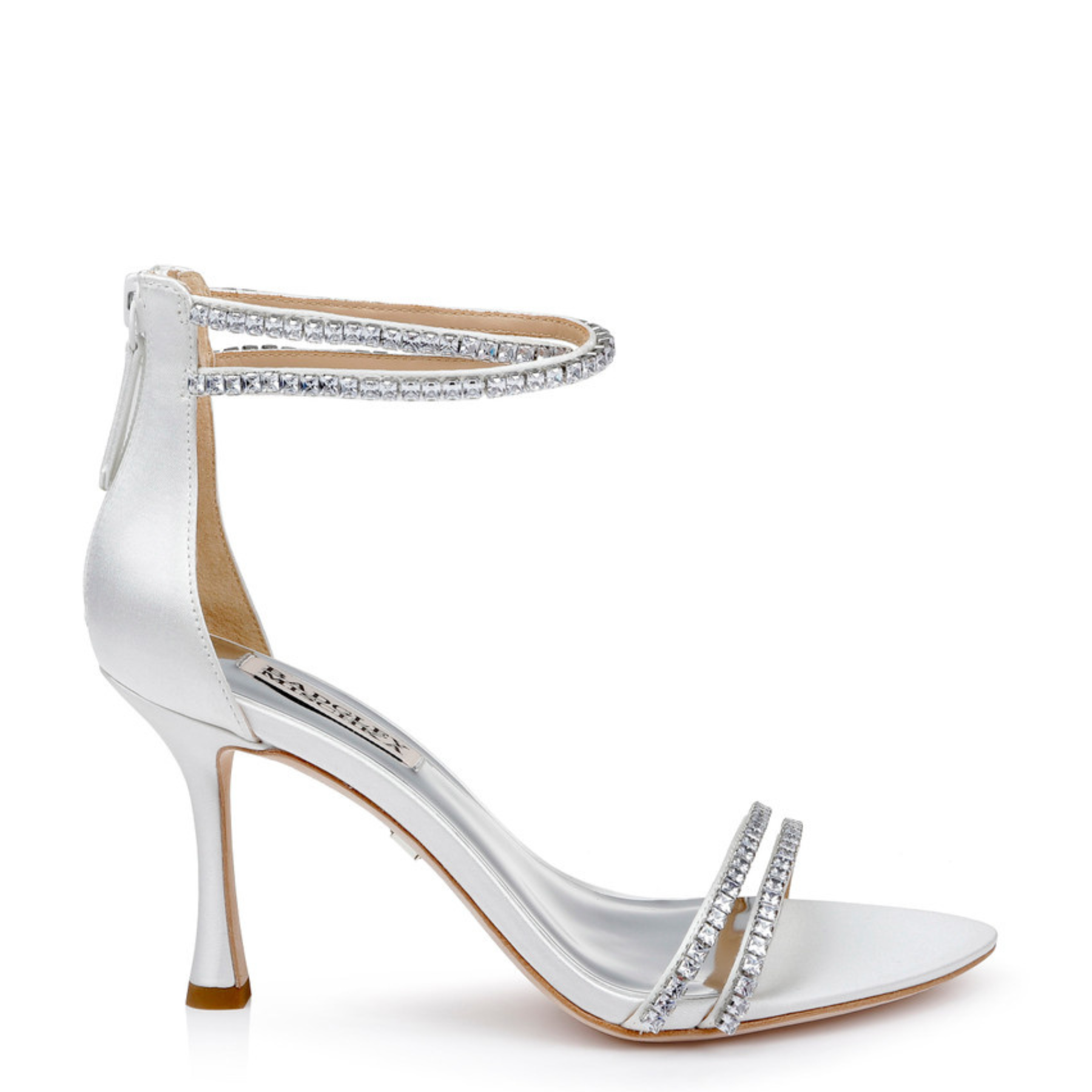Buy Logan - Crystal Dual-Strapped Stiletto Heels - Soft White online | The White Collection Australia