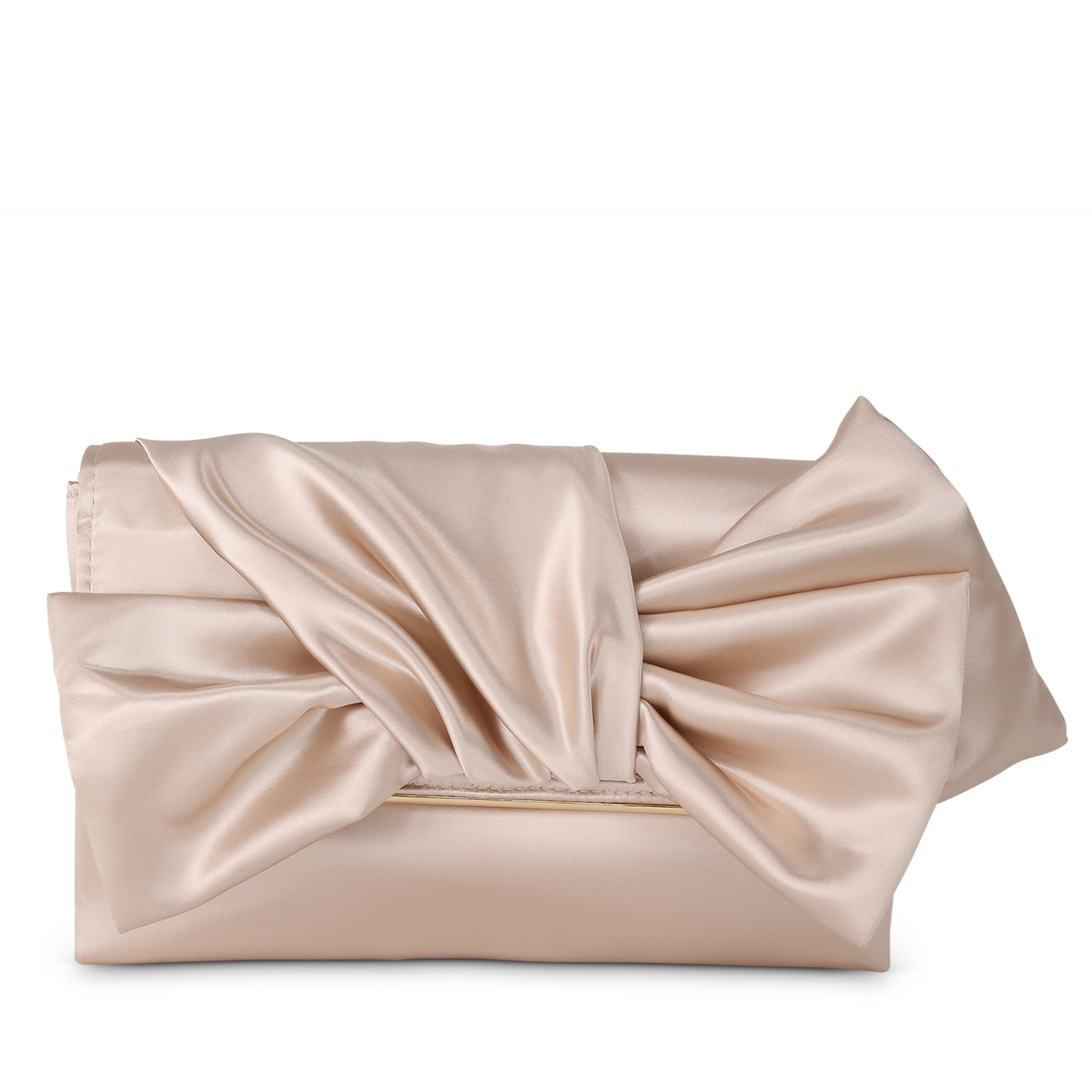 Buy Delilah - Handtied Bow Envelope Clutch - Champagne Nude online | The White Collection Australia