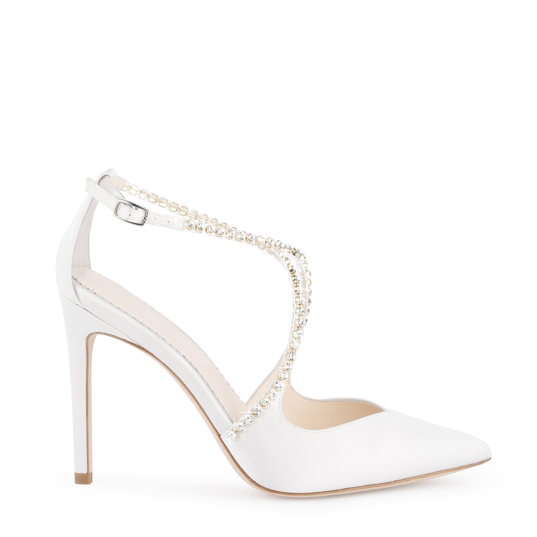 Buy Madison - Ivory Criss Cross Crystal Strap Heels online | The White Collection Australia