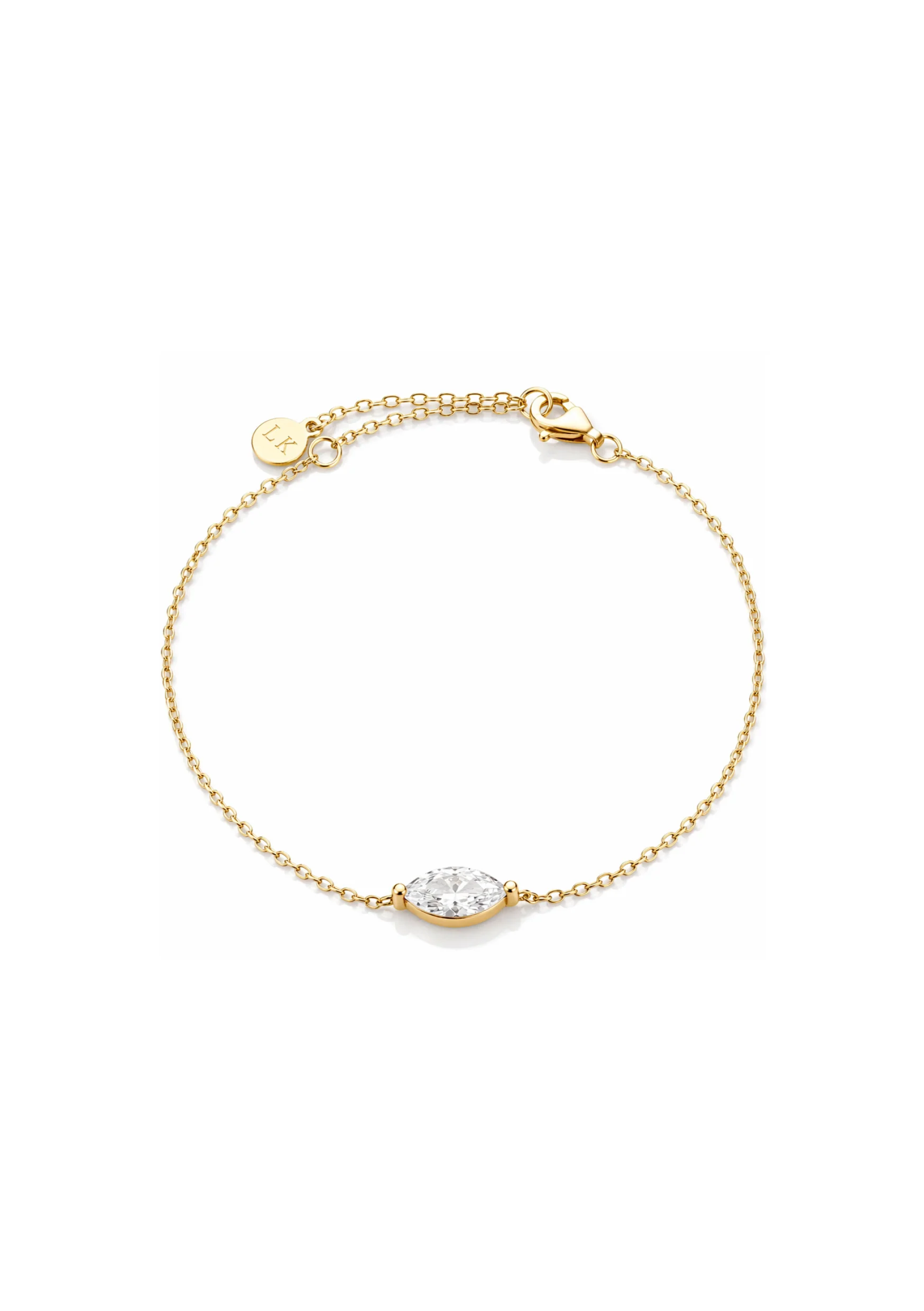 Lola Knight - Freya Crystal Bridal Bracelet - 18k Gold