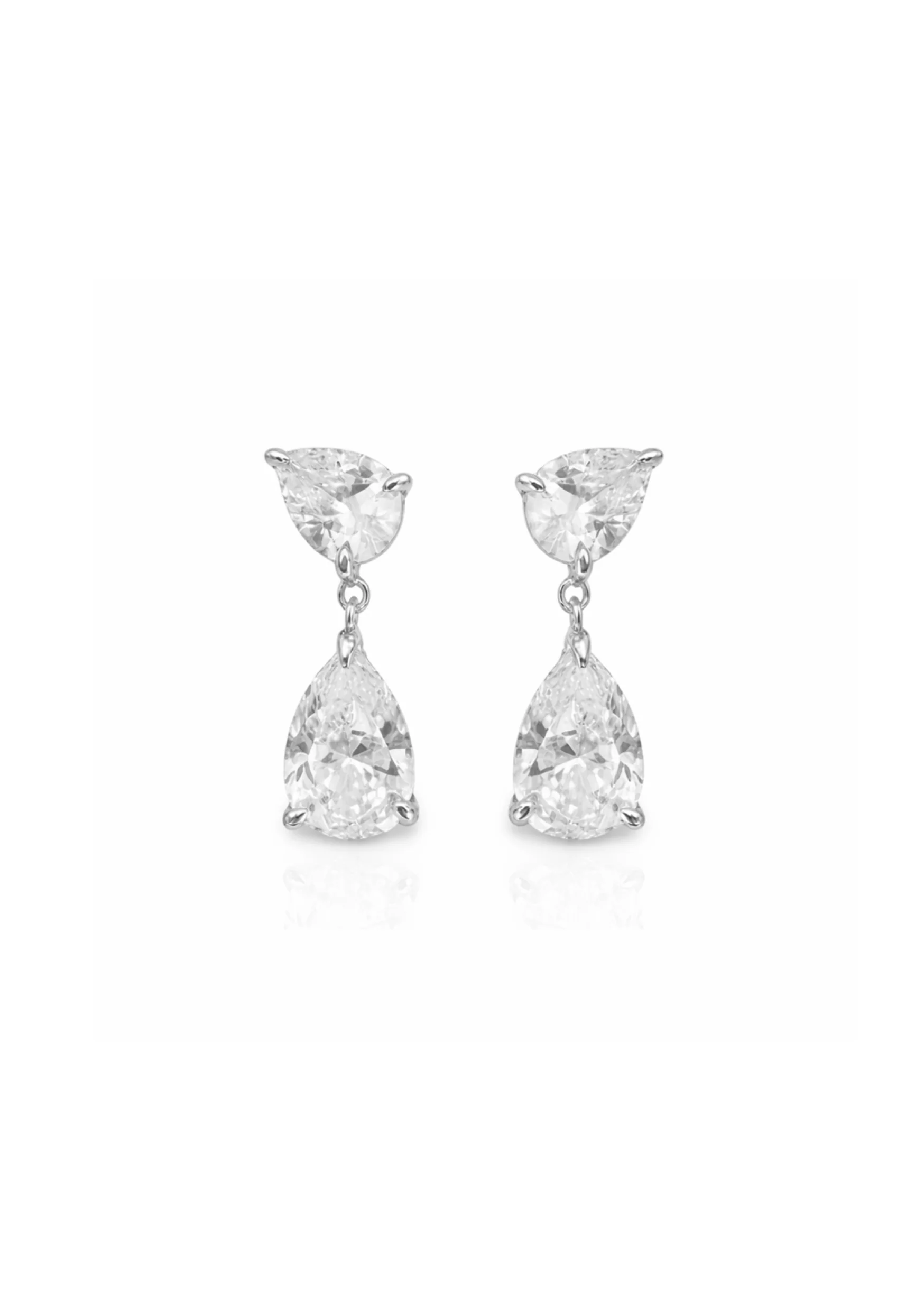 Lola Knight - Aura - Crystal Drop Bridal Earrings - Silver