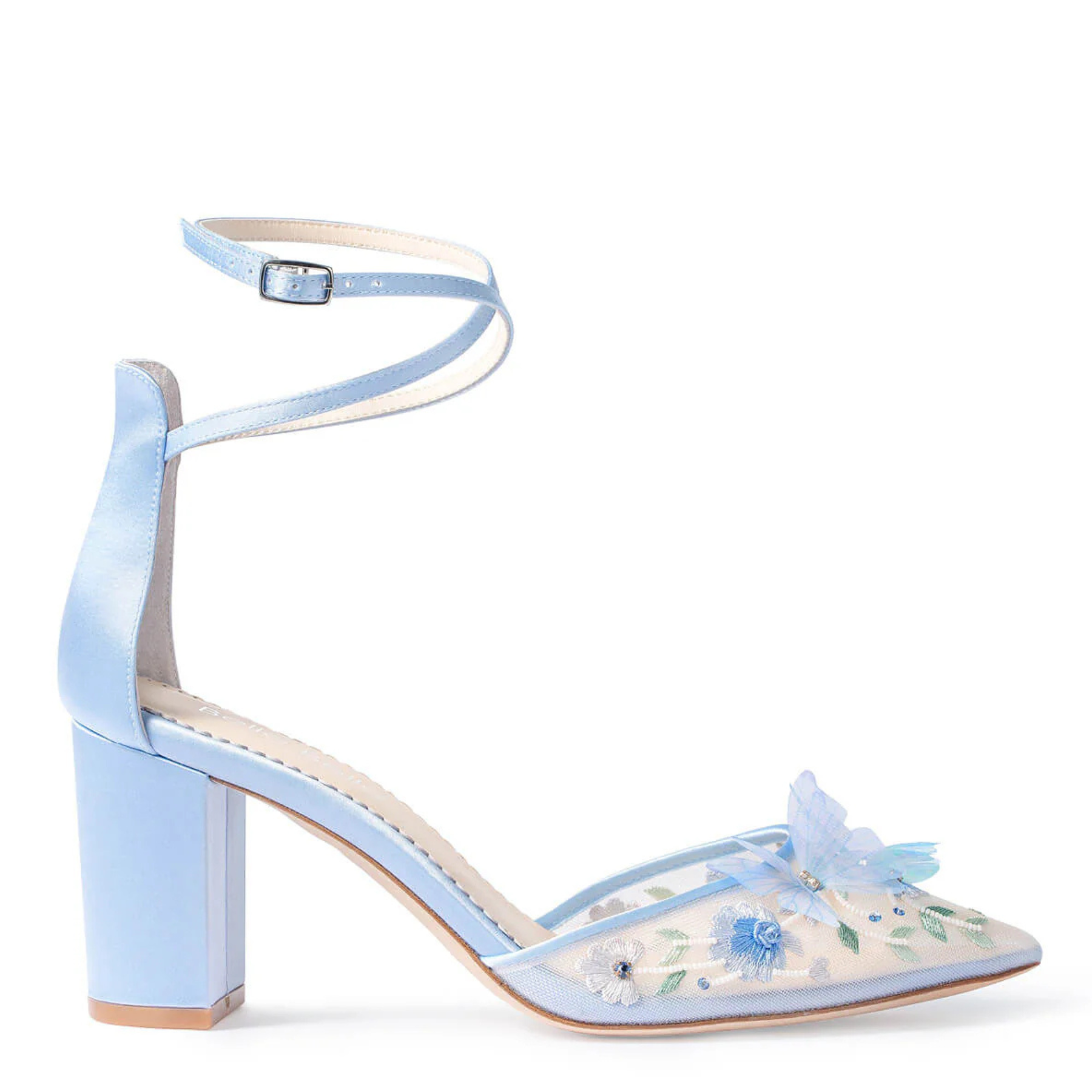 Buy Eliza - Blue Butterfly Block Heels online | The White Collection Australia
