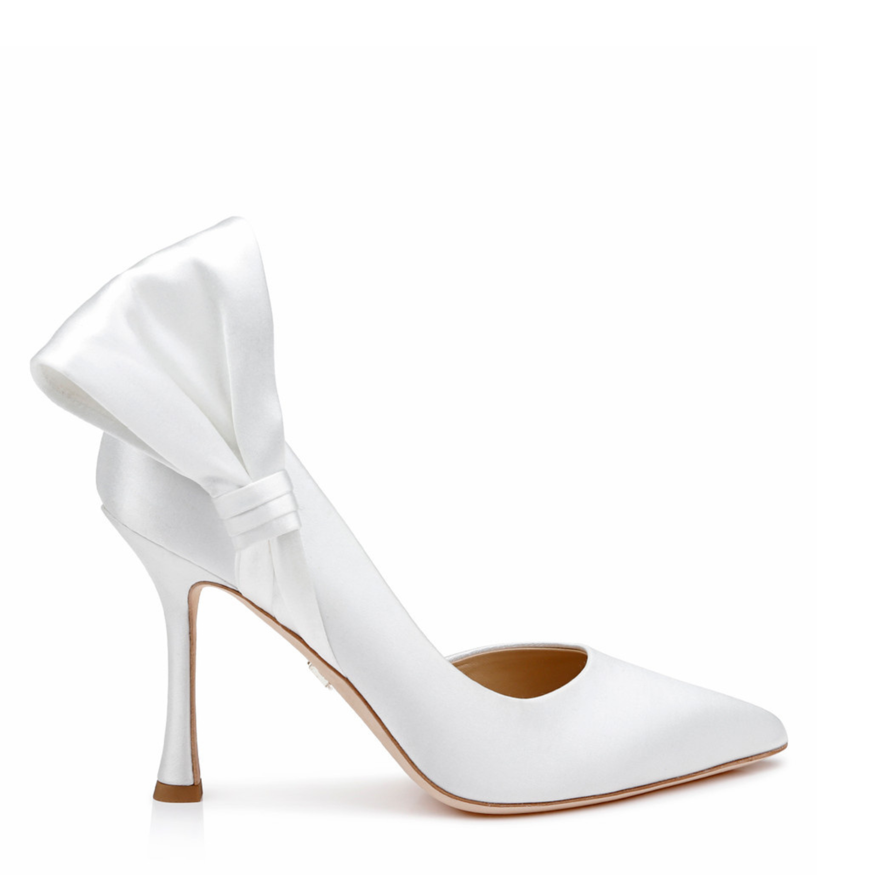 Buy Alejandra - Bow Satin Pointed Toe High Heels - White online | The White Collection Australia