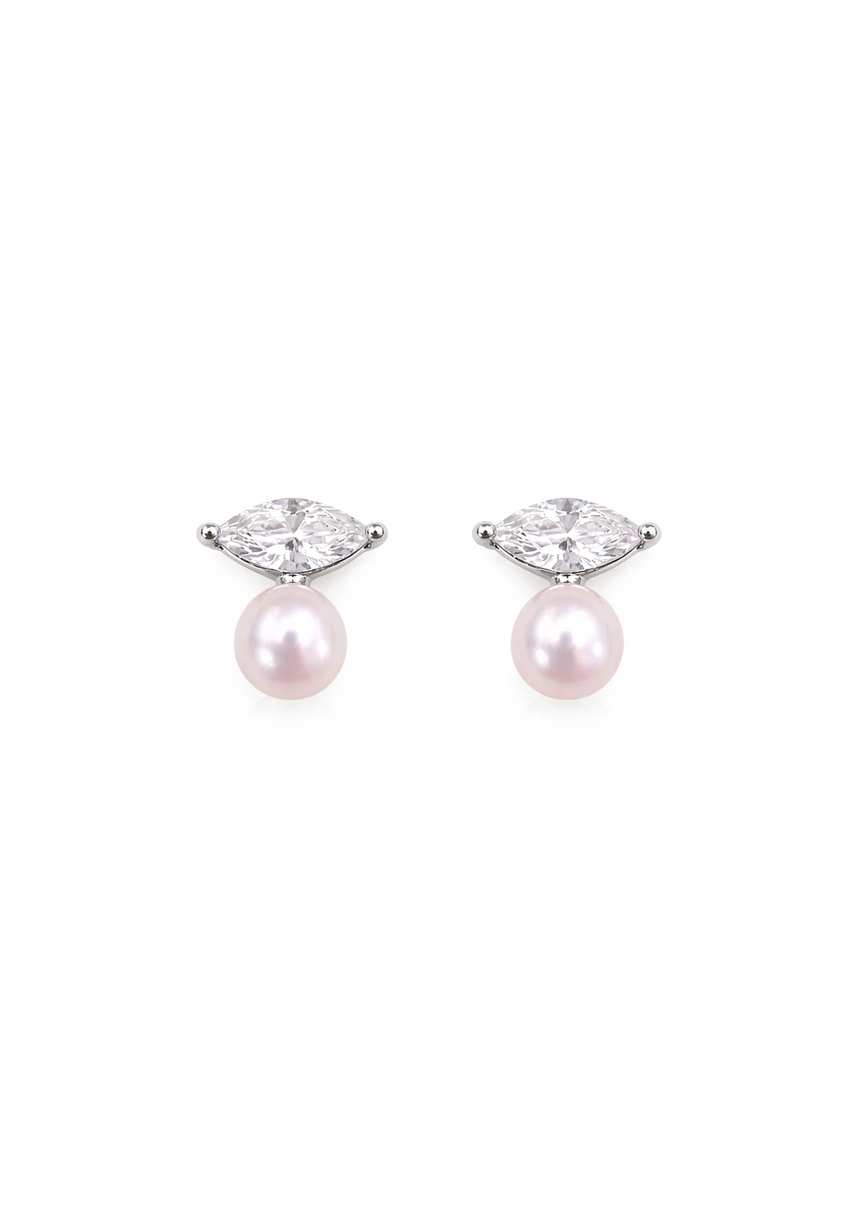Lola Knight - Esme - Crystal Gold Stud Earrings - Silver