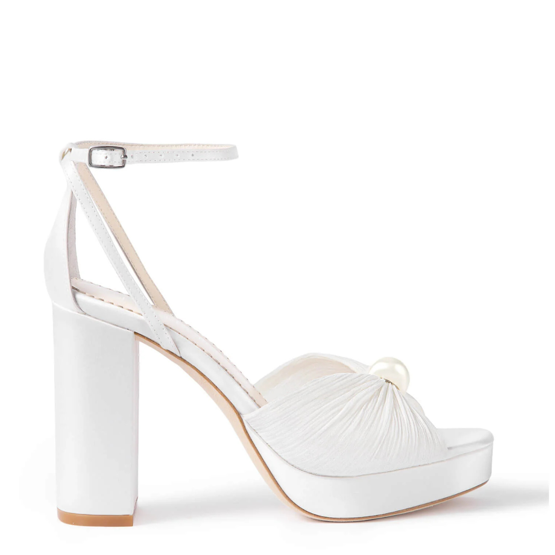 Lexi - Pearl Platform Bridal Heels - Ivory