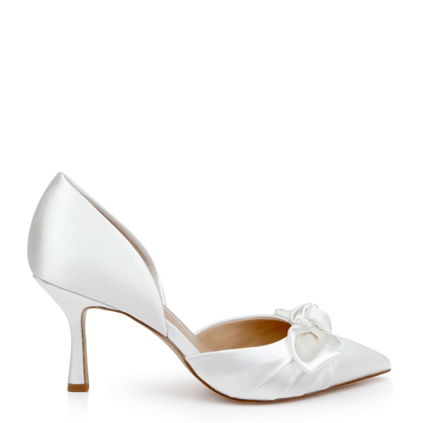 Emelia - Satin Bow d’Orsay Pumps - Ivory