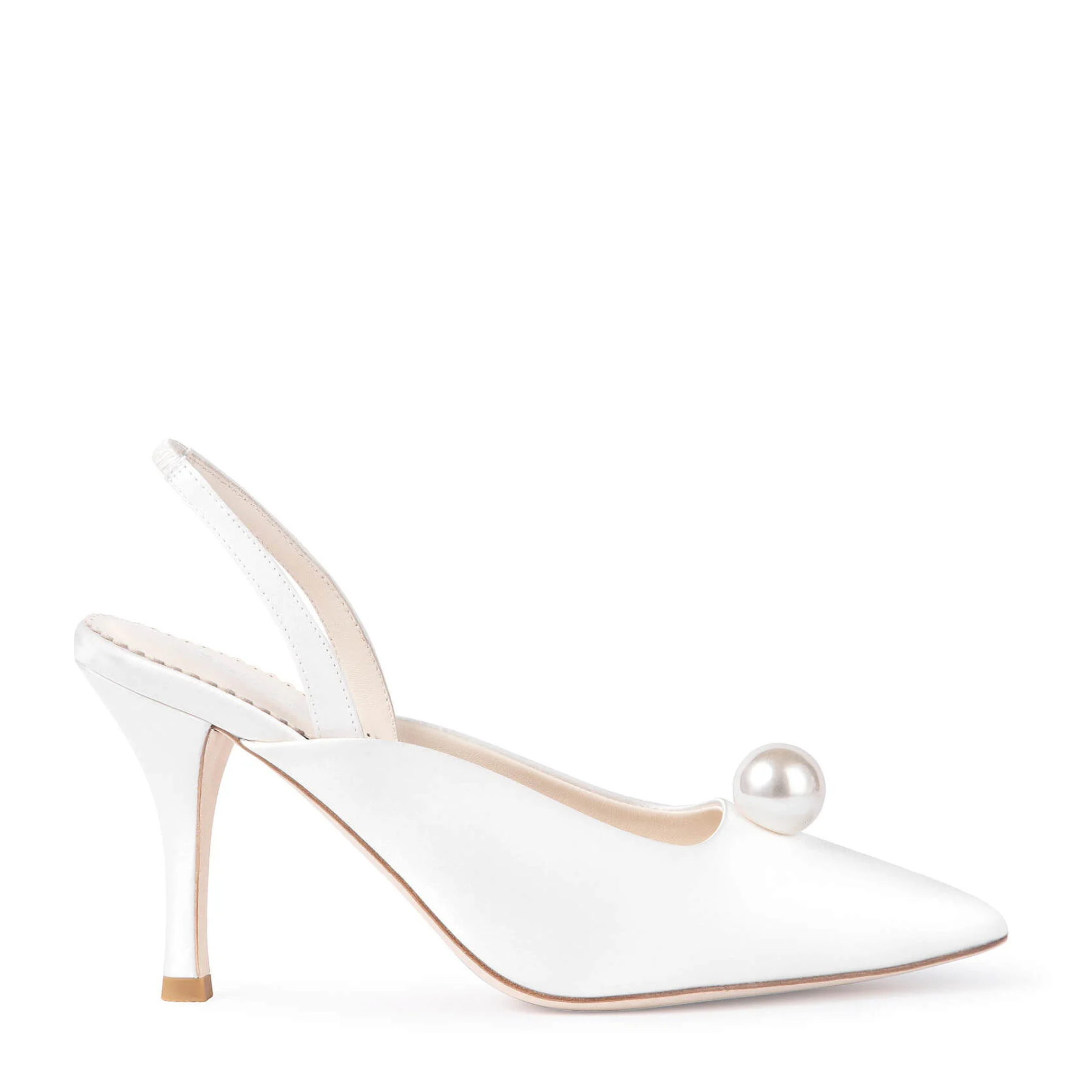 Misha - Pearl Slingback Bridal Heels - Ivory