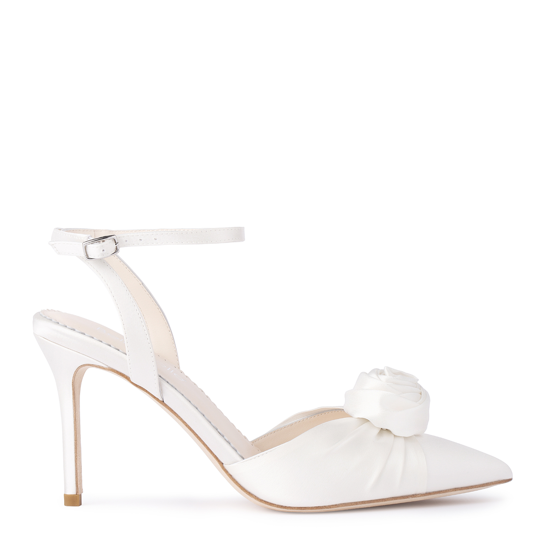 Buy Noelle - Ivory Pointed Toe Rosette Ivory Flower Heels online | The White Collection Australia