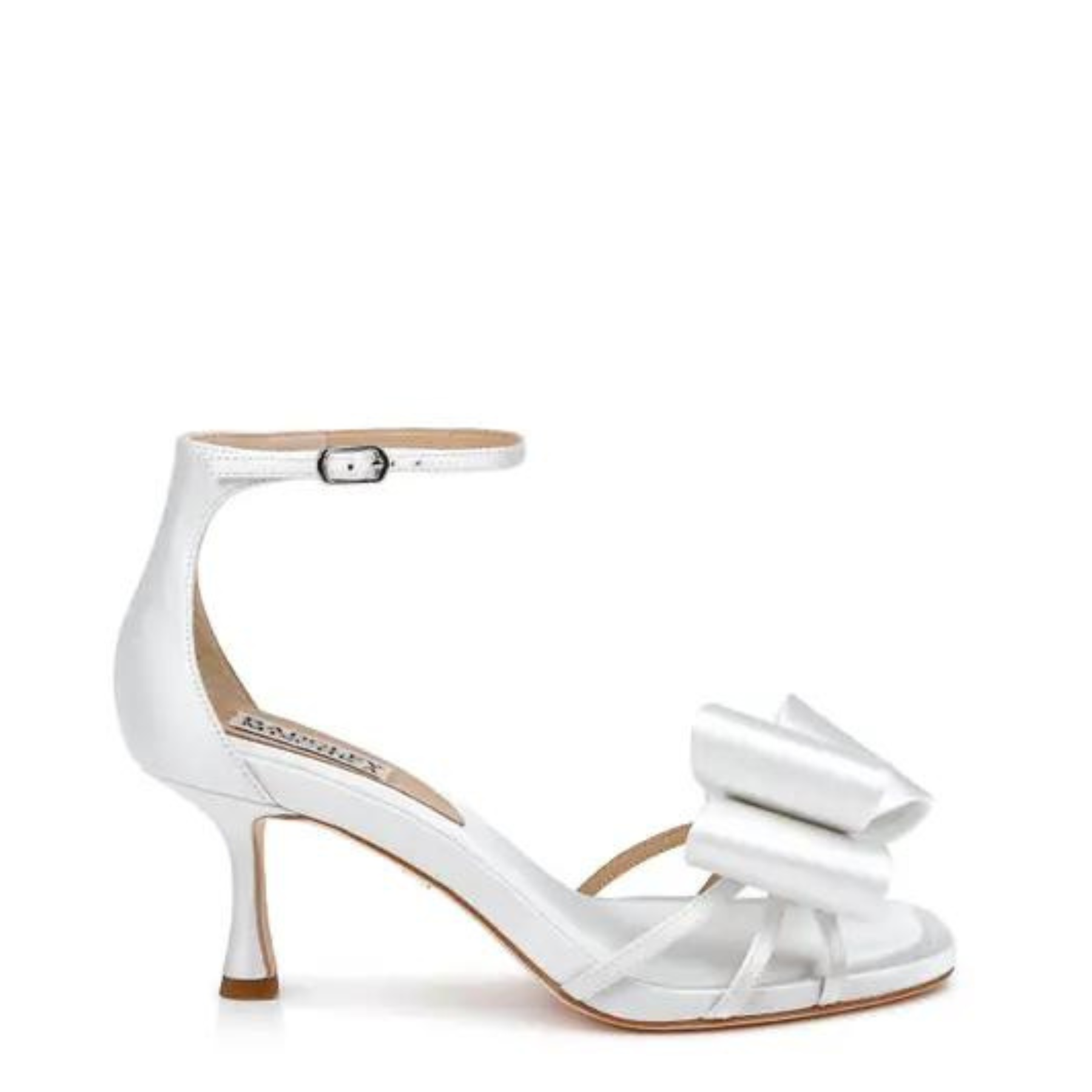 Buy Alysha - Open Toe Kitten Heels with Bow - White online | The White Collection Australia