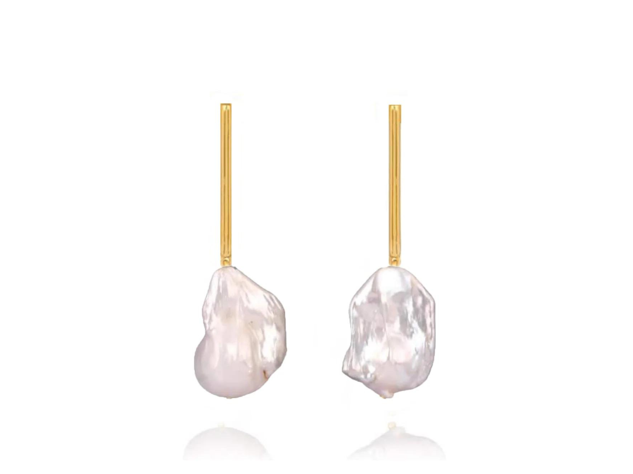 Buy Lola Knight - Edie - Modern Bridal Pearl Drop Earrings - 18CT Gold online | The White Collection Australia