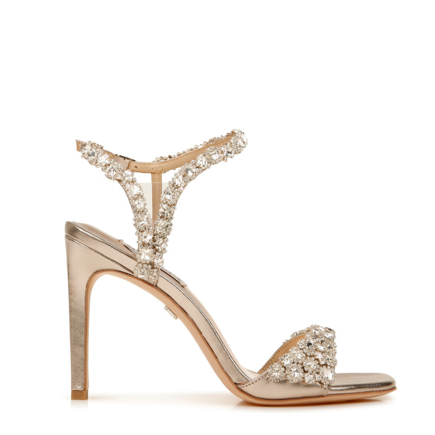 Buy Galia - Crystal Ankle Strap Evening Heels - Champagne Metallic Gold online | The White Collection Australia