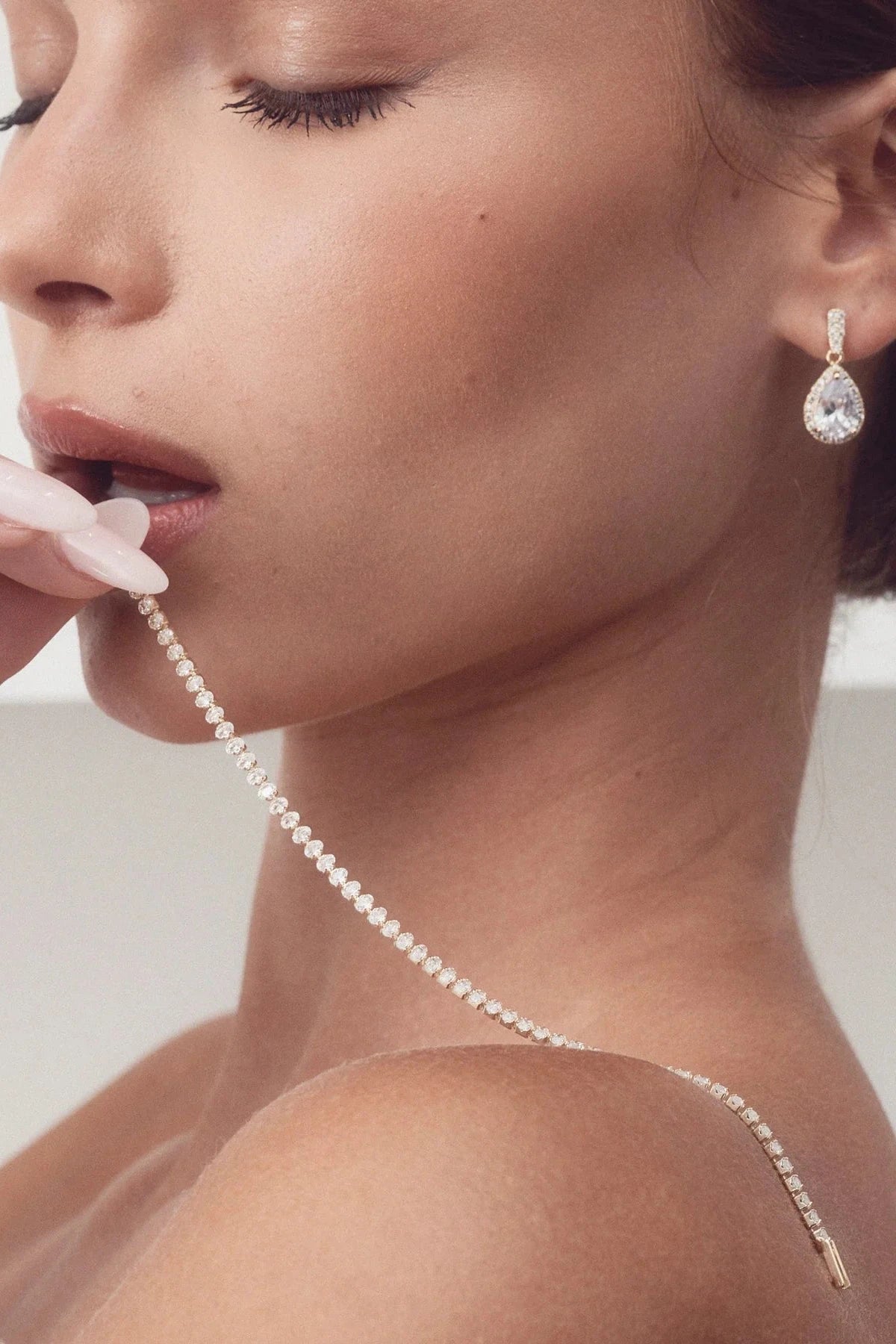 Buy Olive - Delicate Oval Bridal Tennis Bracelet online | The White Collection Australia