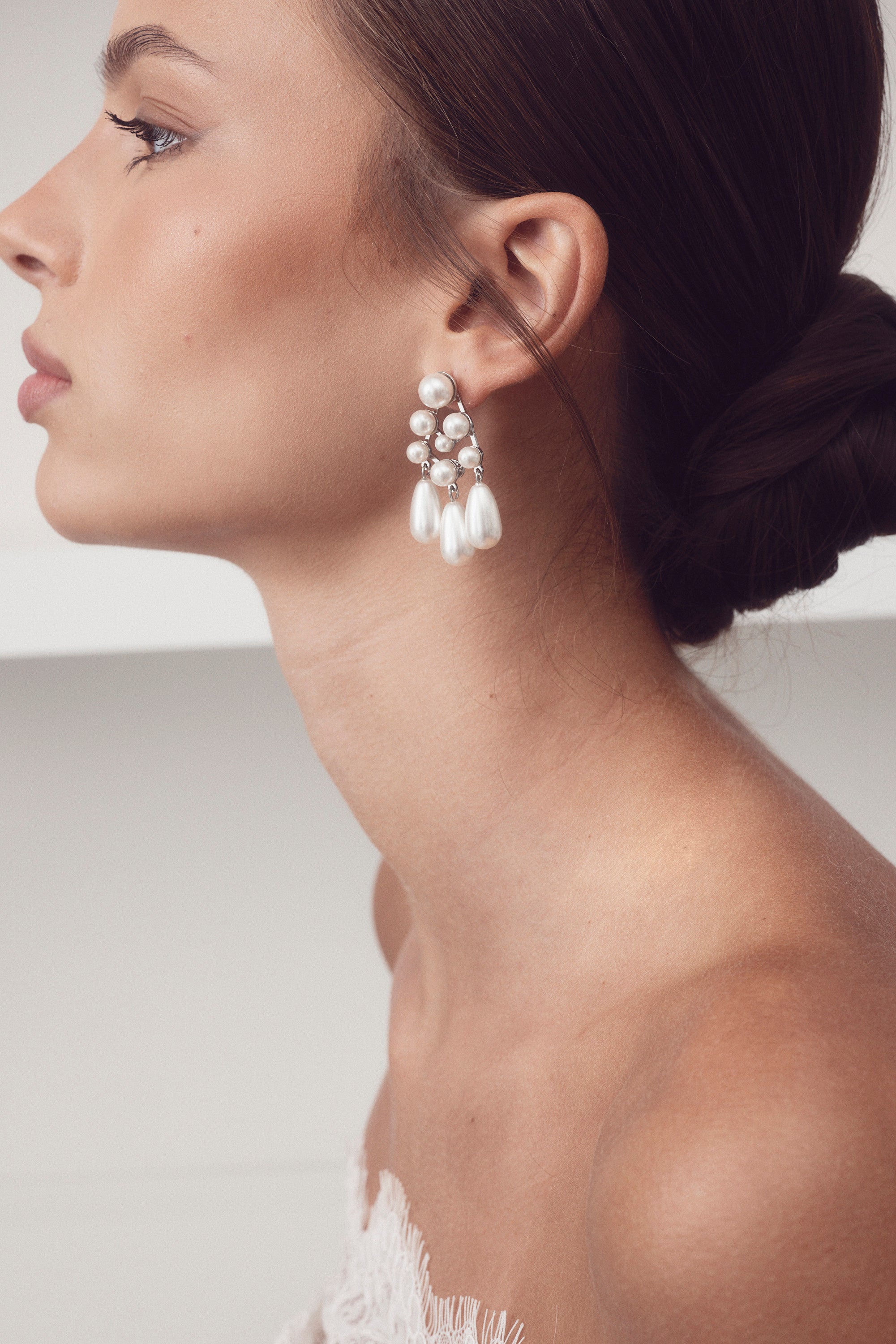 Buy Elizabeth Bower - Pearlette Bauble - Rhodium Silver online | The White Collection Australia