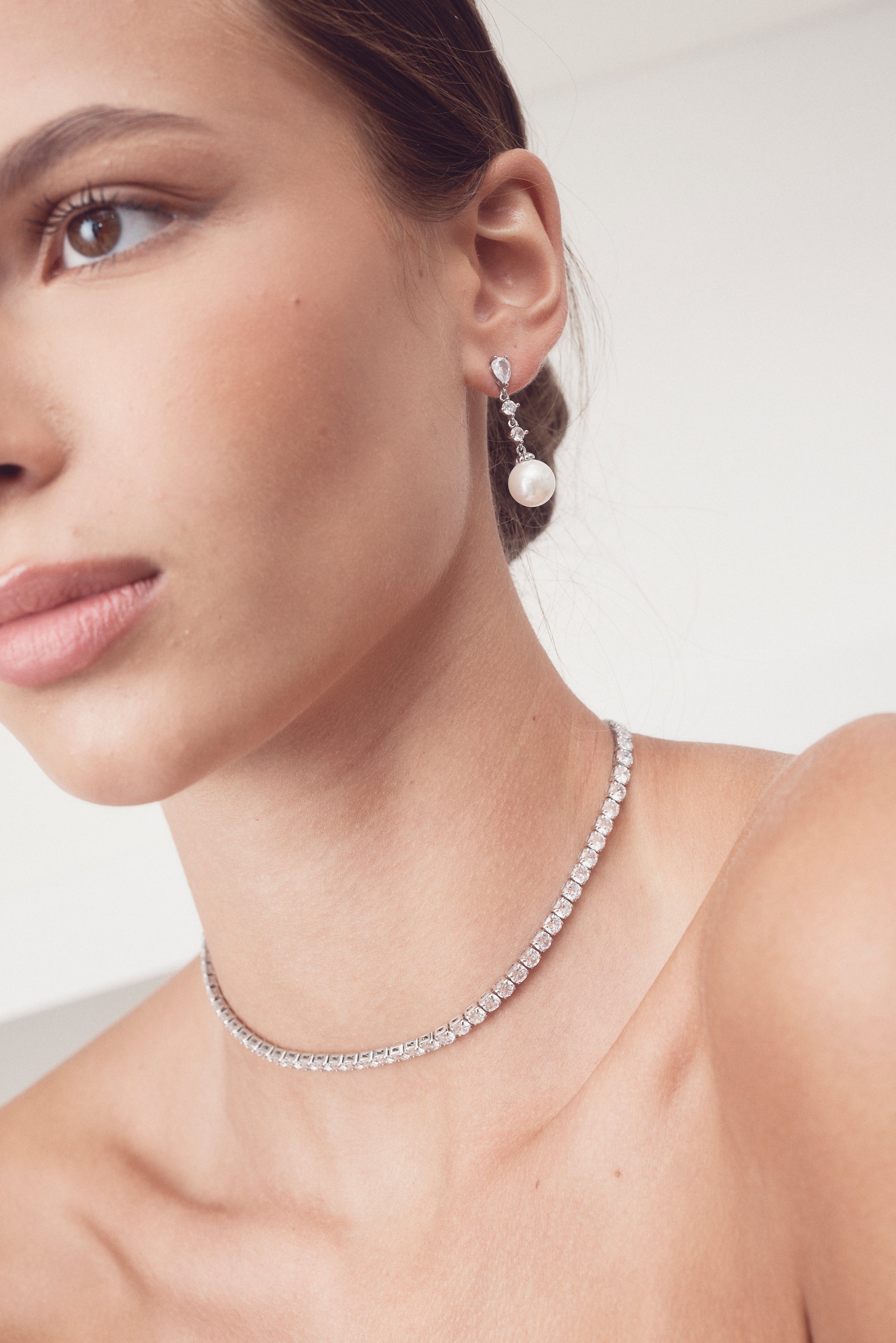 Buy Tiffany - Classic Crystal Bridal Tennis Necklace online | The White Collection Australia