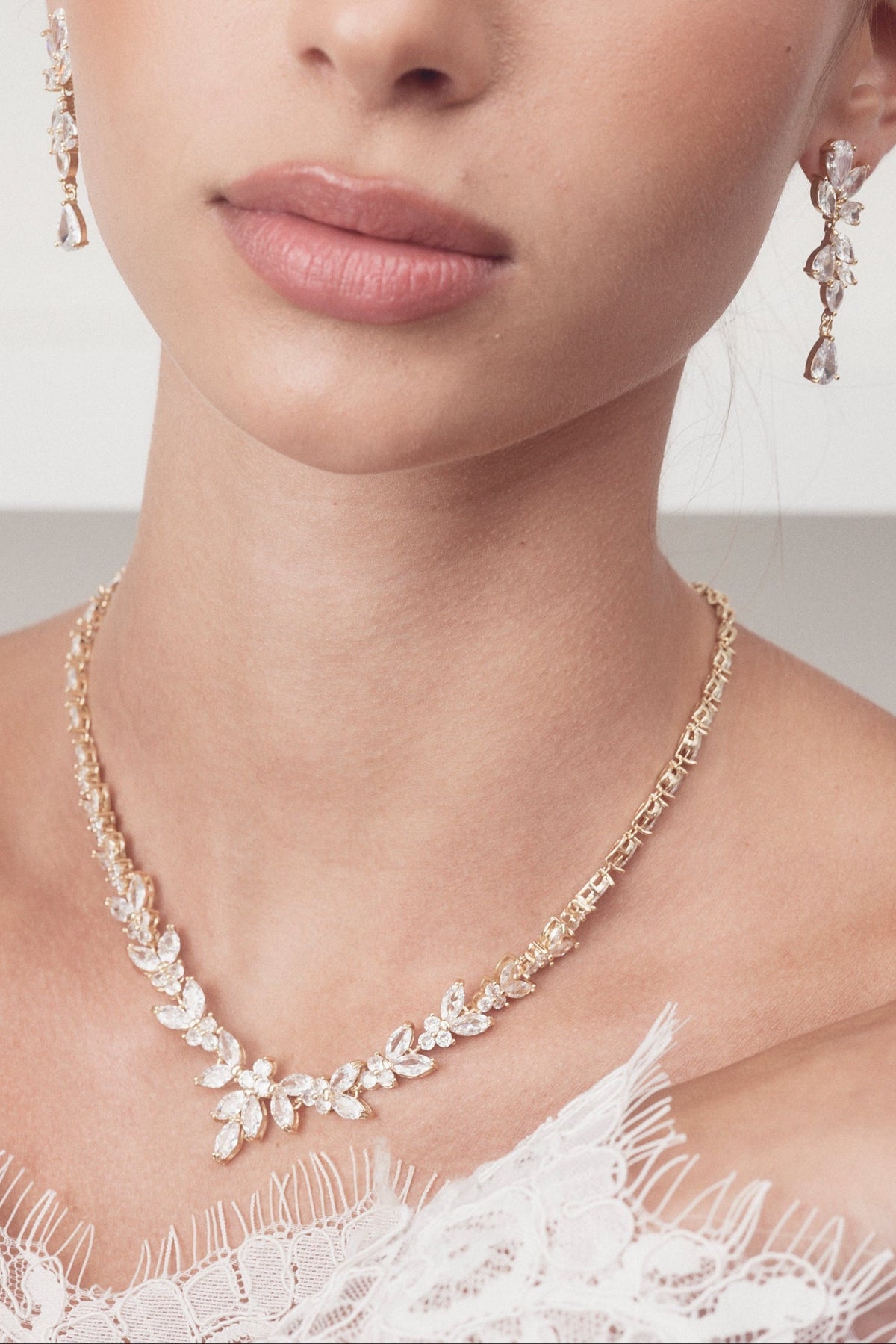 Buy Courtney - Statement Crystal Bridal Necklace online | The White Collection Australia