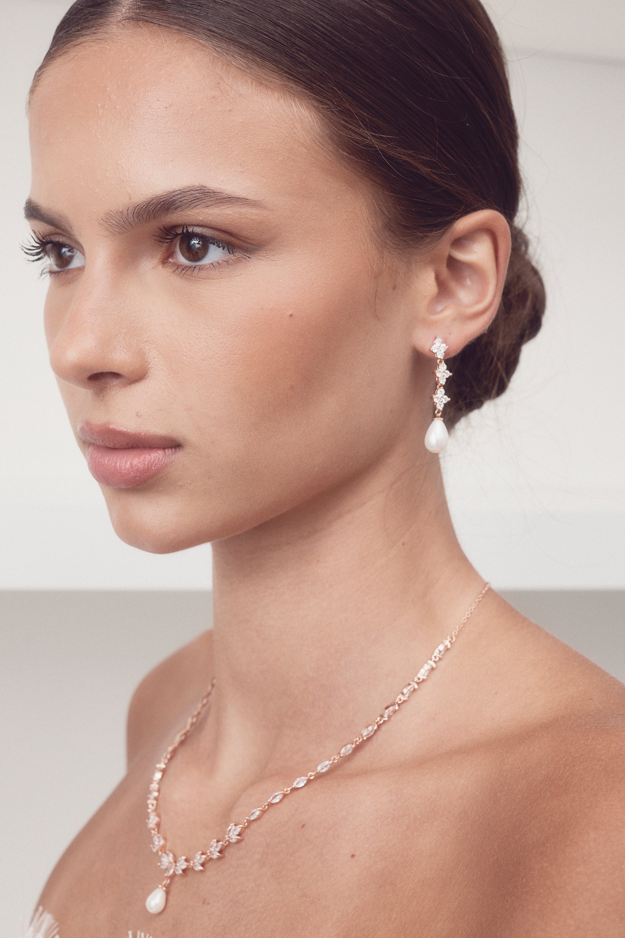 Vera statement pearl drop bridal earrings, The White Collection Australia