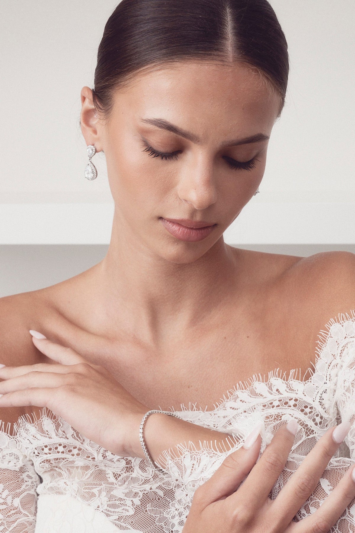 Buy Sophie - Classic Teardrop Bridal Earrings online | The White Collection Australia