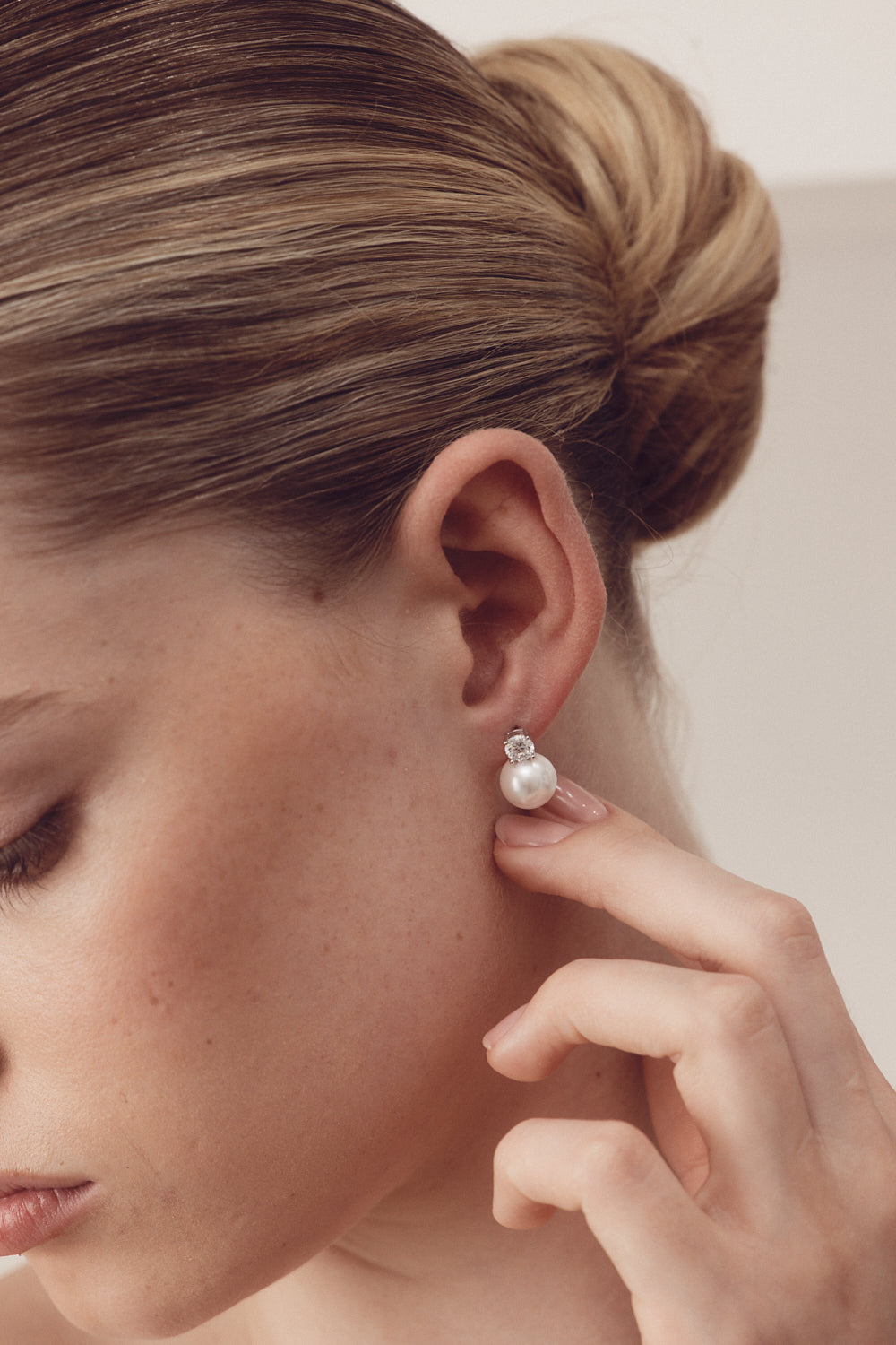 Buy Anne - Pearl and Crystal Bridal Stud Earrings online | The White Collection Australia