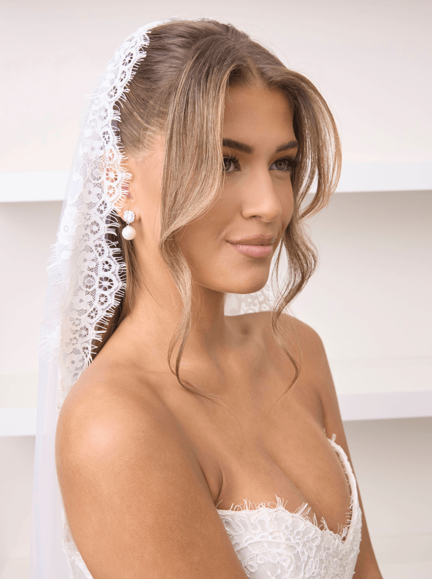 Buy Gianna - Crystal Pearl Bridal Drop Earrings online | The White Collection Australia