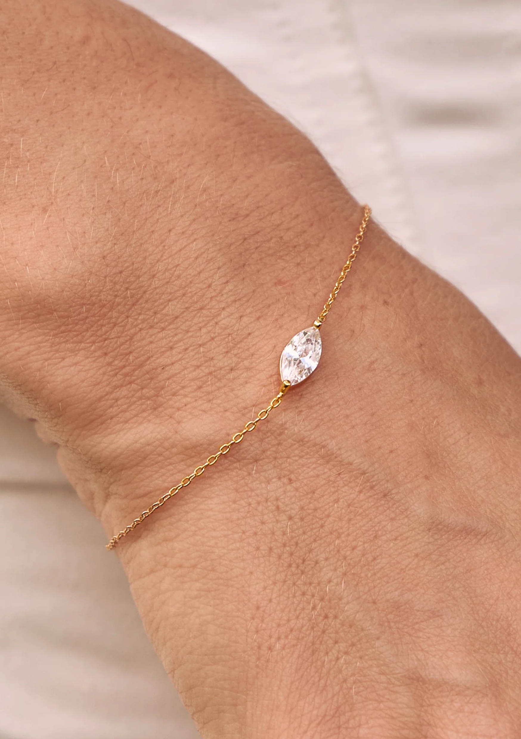 Lola Knight - Freya Crystal Bridal Bracelet - 18k Gold