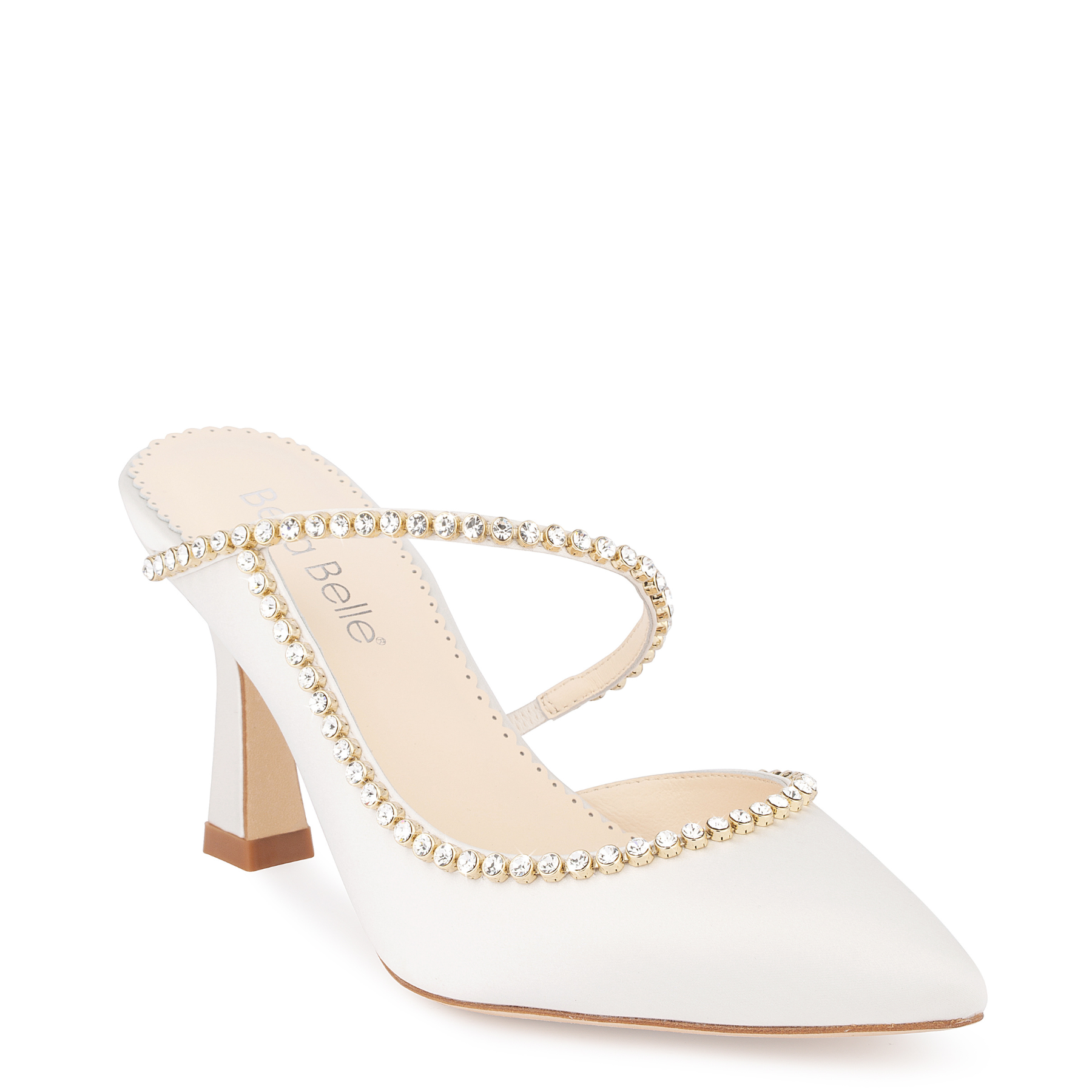 Buy Hadley - Ivory Bridal Mules with Crystal Strap online | The White Collection Australia