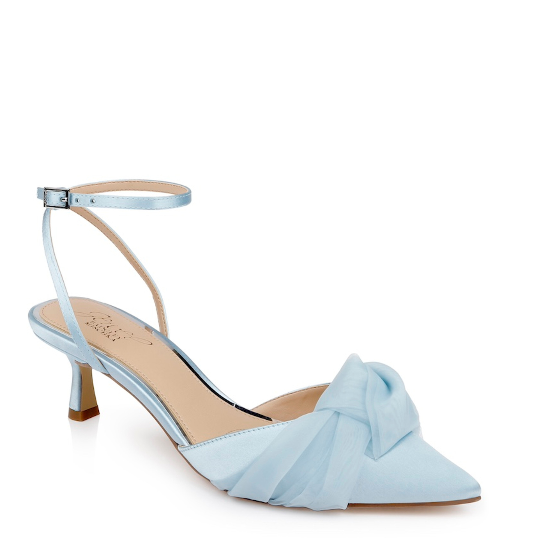Favor - Pointed Toe Kitten Heels - Sky Blue