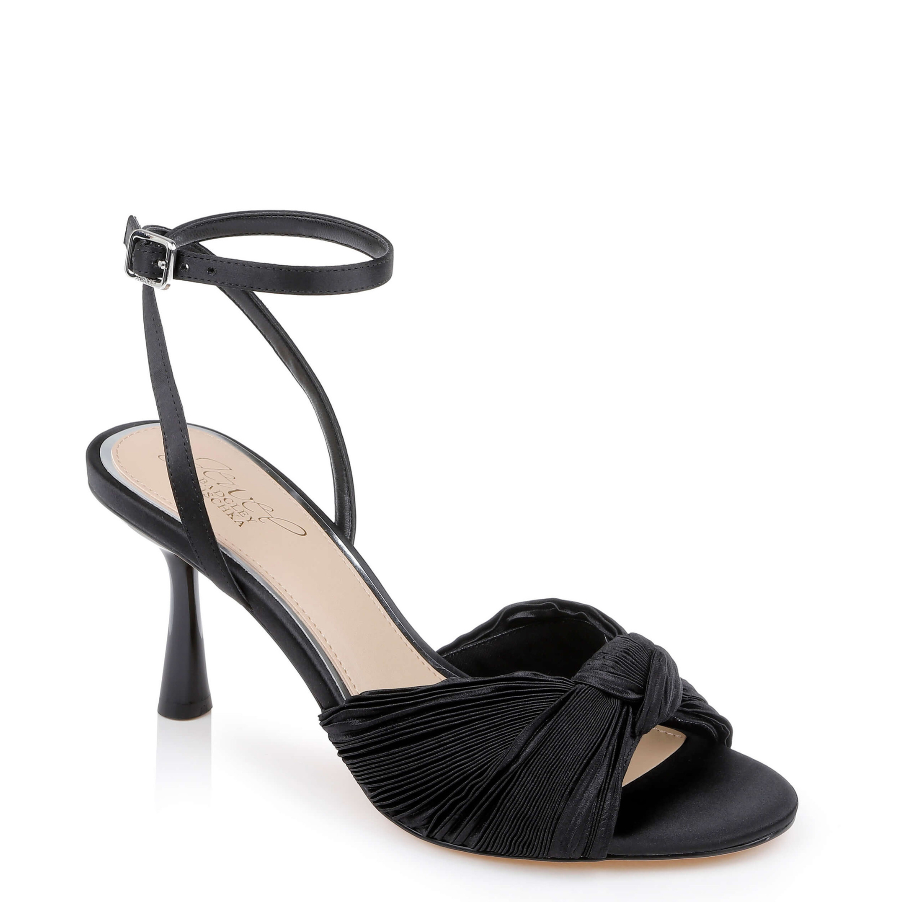 Ibis - Pleated Ankle Strap Sandal - Black