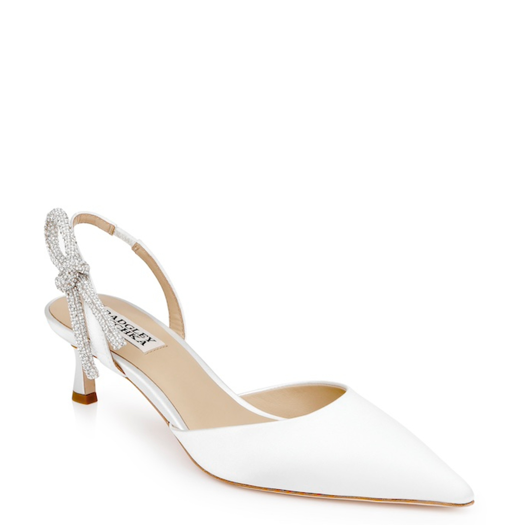 Gentry - Kitten Heel Slingback Pumps - Soft White