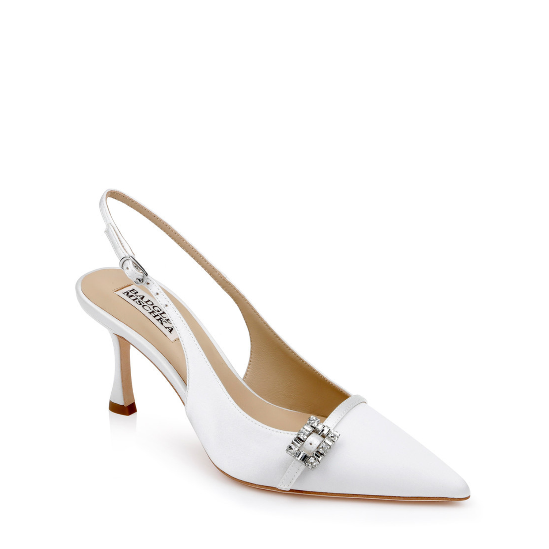 Buy Annmarie - Jewelled Slingback Pointed Toe Stiletto Pumps - White online | The White Collection Australia