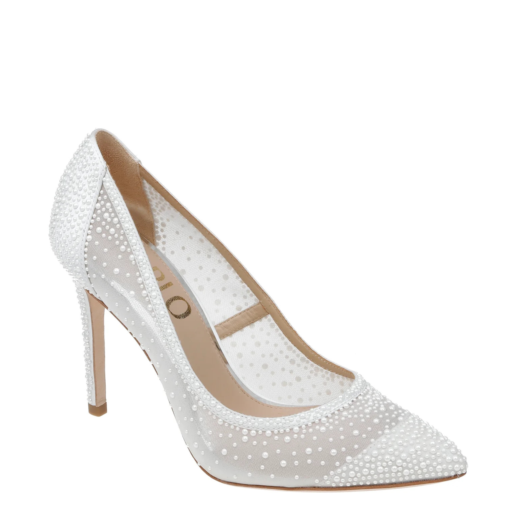 Demi - Pointed Toe Pump With Pearls - Soft White