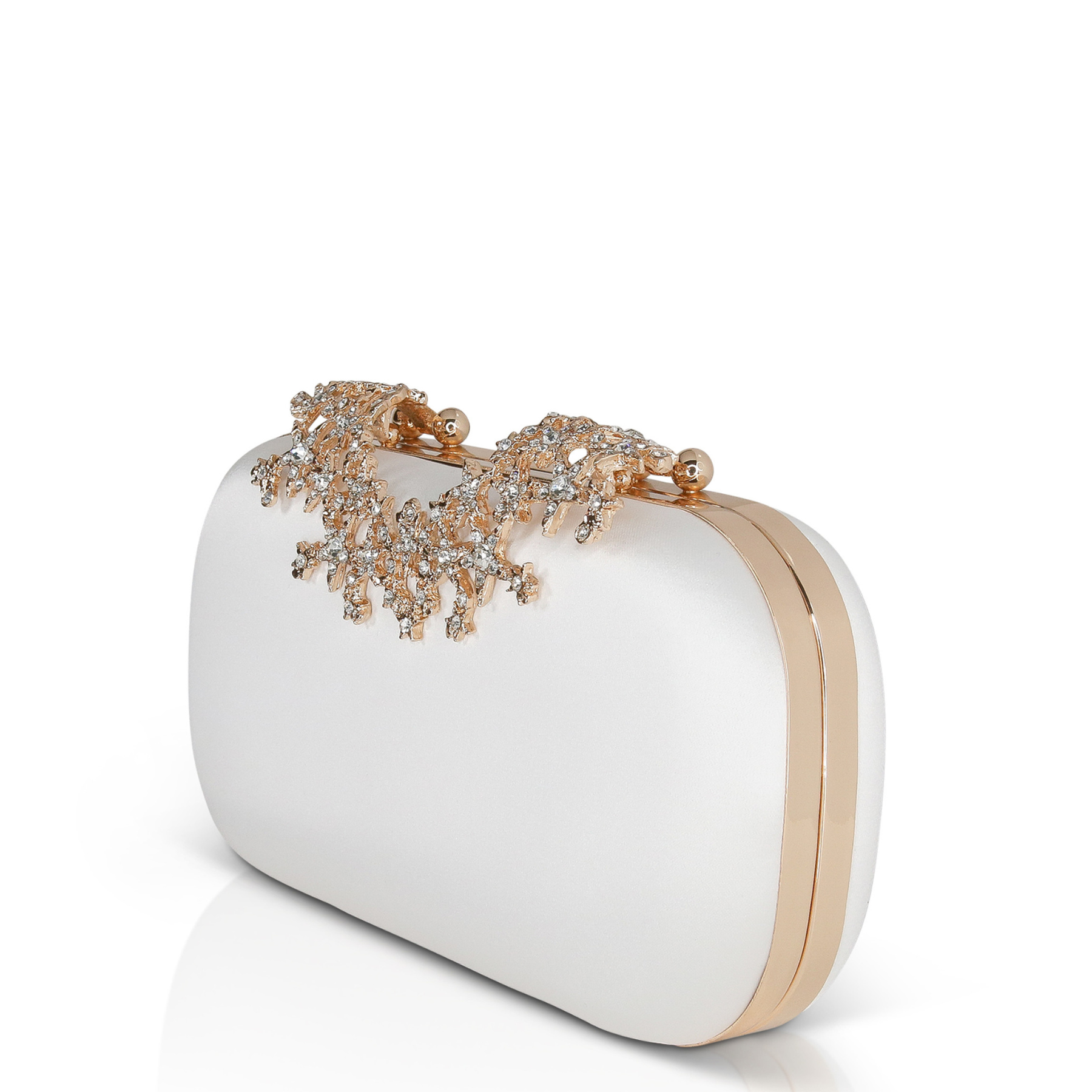 Buy Lyra - Starburst Clasp Satin Clutch - Ivory online | The White Collection Australia